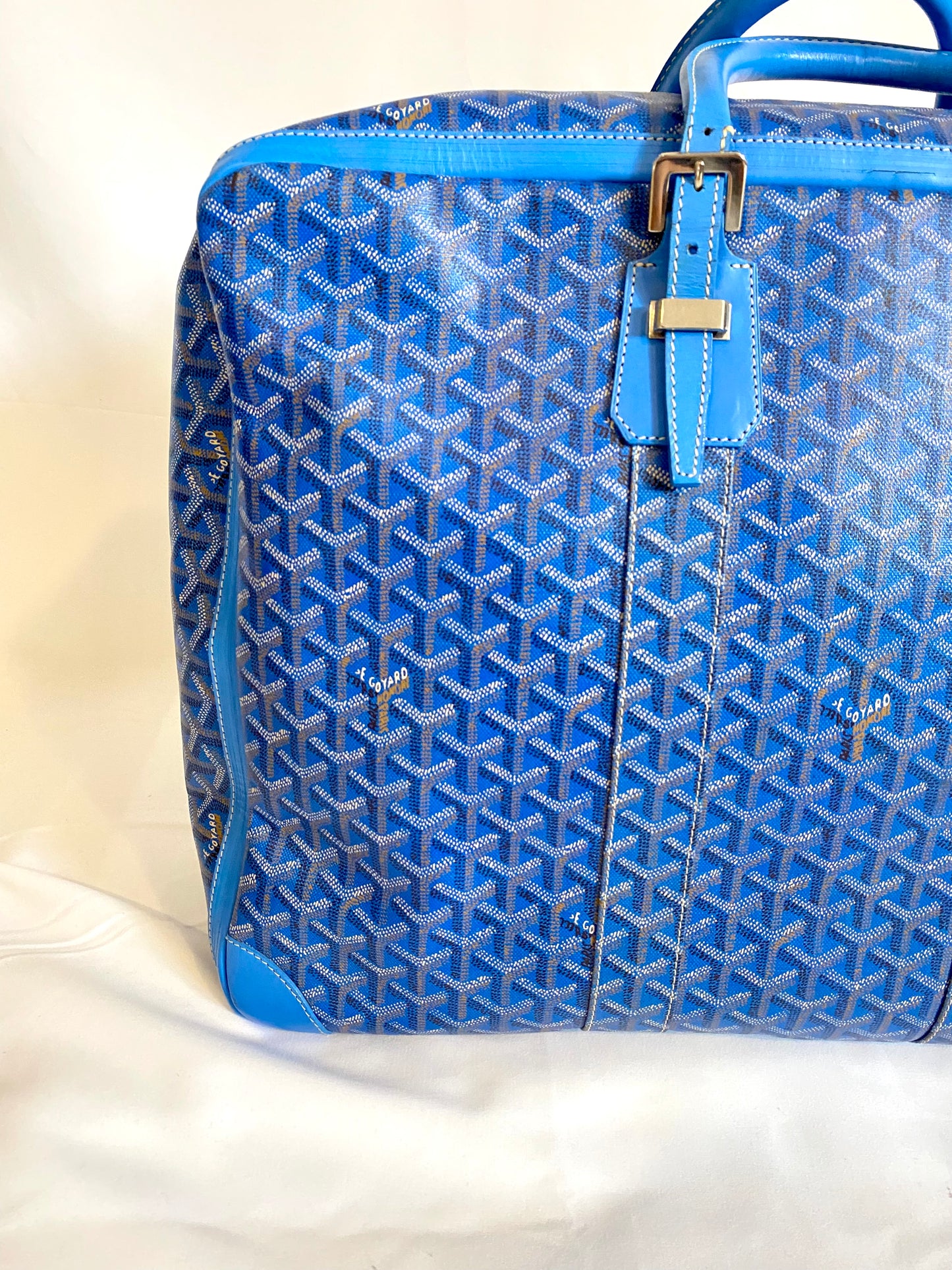 Goyard Blue Majordome Luggage Bag