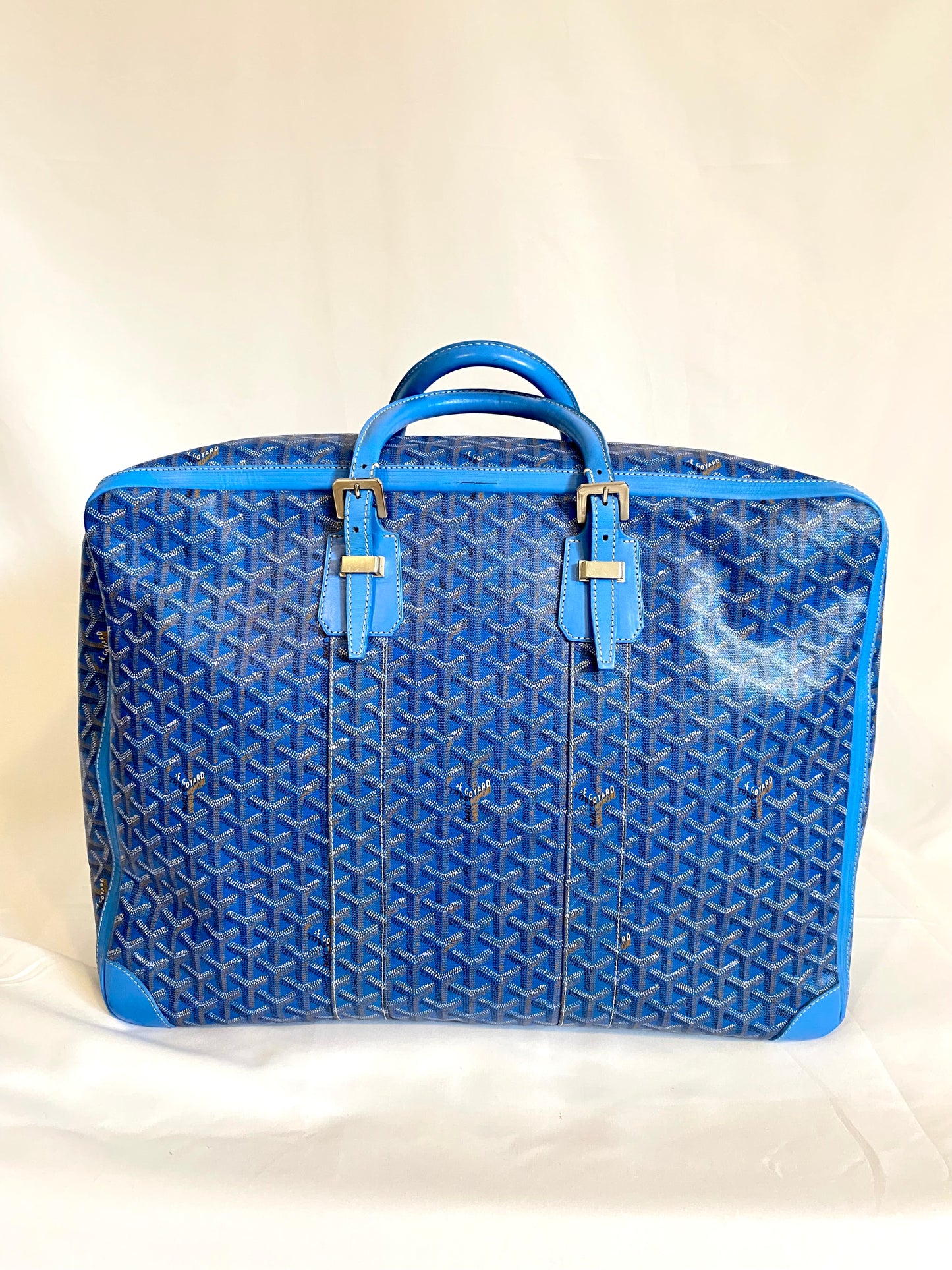 Goyard Blue Majordome Luggage Bag