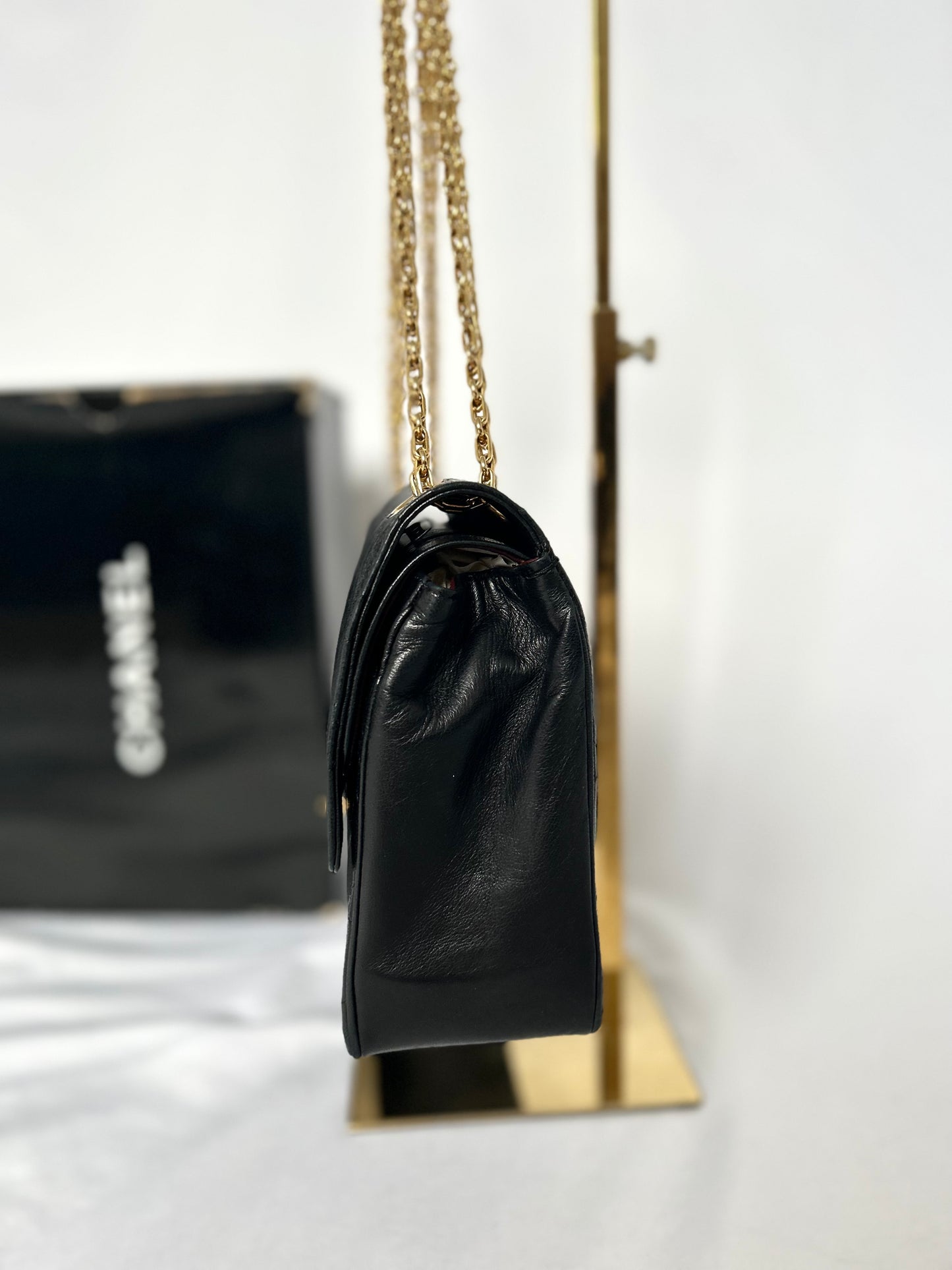 Black Vintage Chanel Lambskin Medium Classic Flap