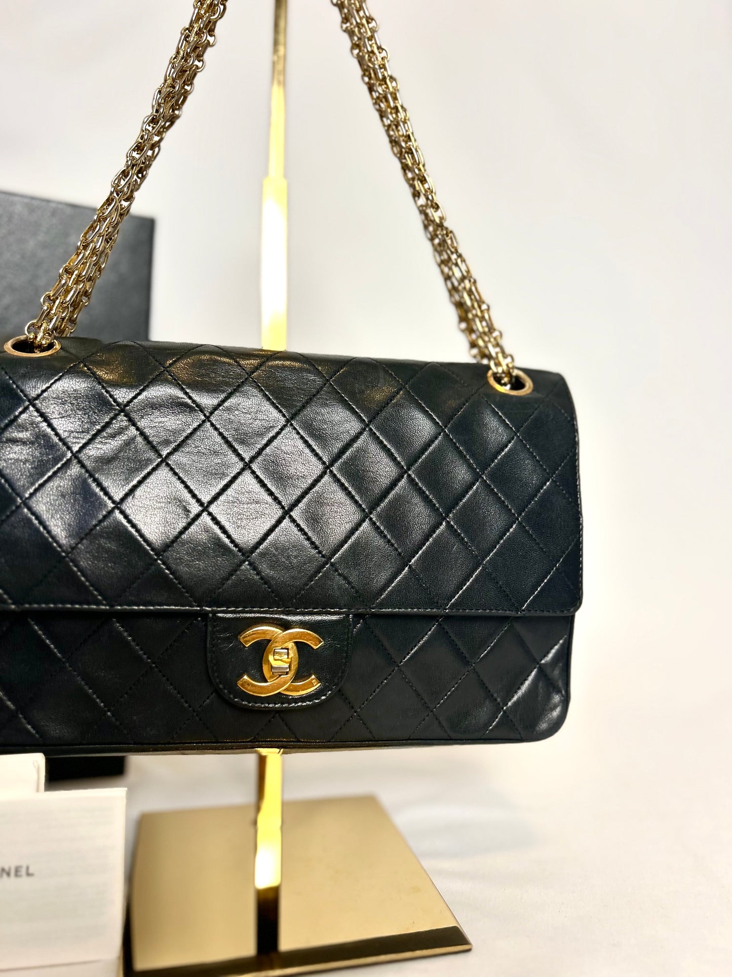 Authentic Medium Chanel Lambskin Classic Flap