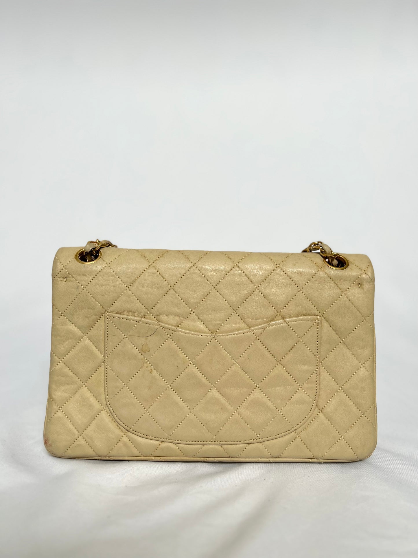 Chanel Beige Lambskin Classic Flap