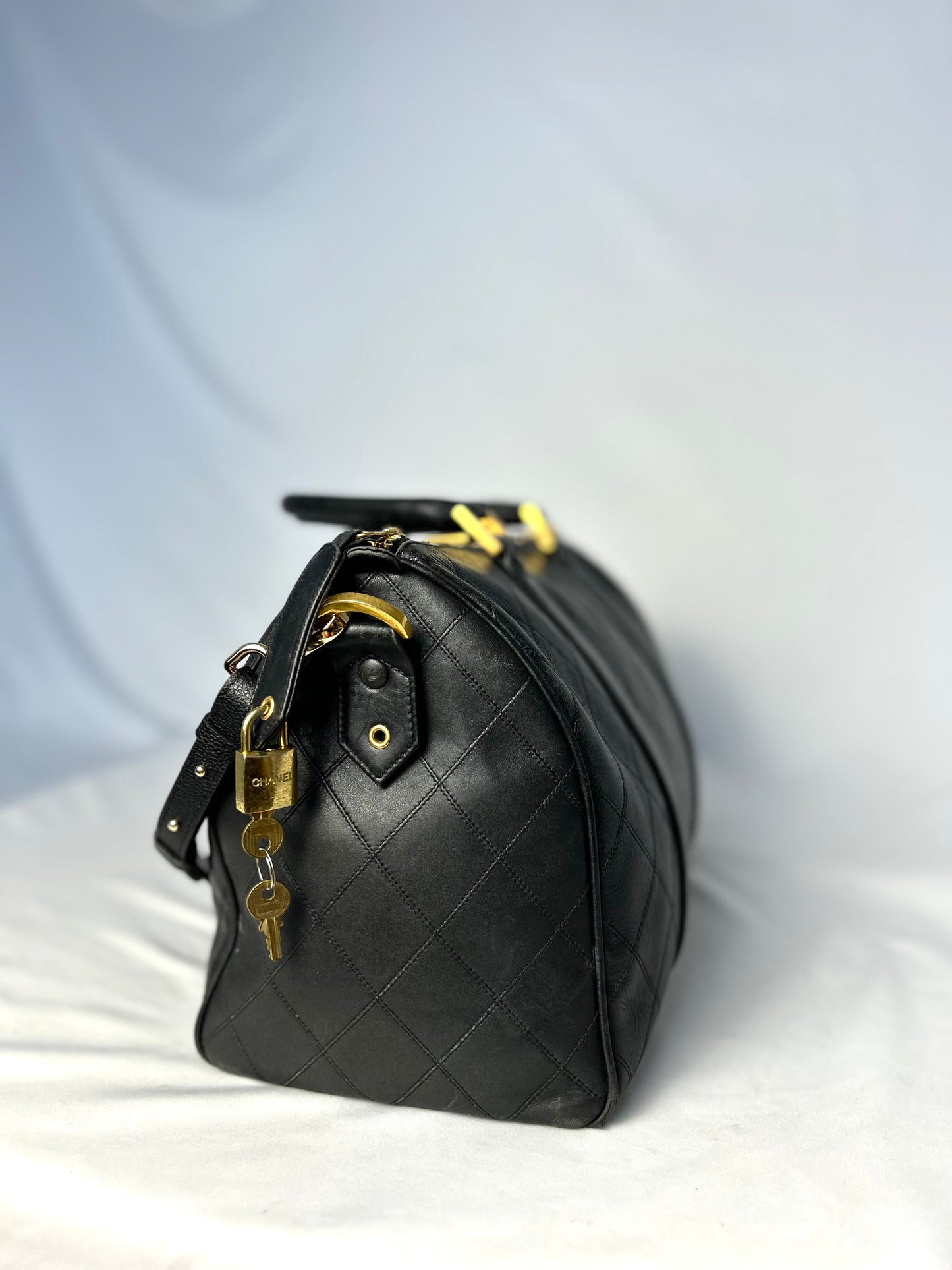 Chanel Mini Lambskin Boston Bag