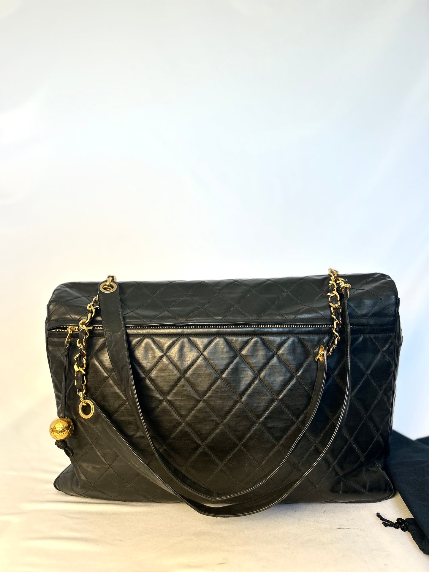 Black Calfskin XXL Supermodel Flap Bag