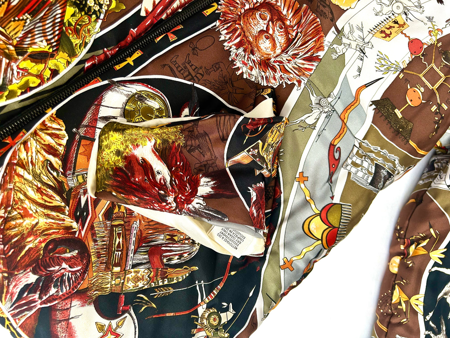 Archival Hermes Silk Detachable Sleeve Jacket Coat designed by Martin Margiela