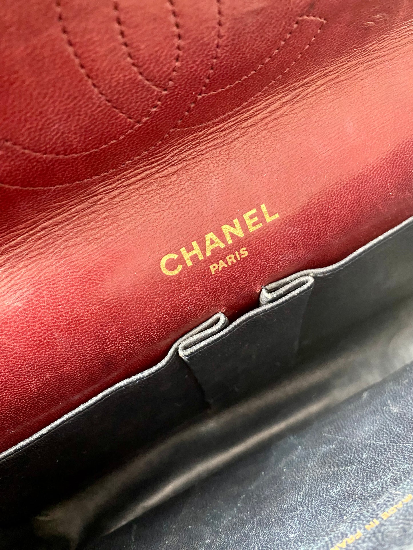 Burgundy Lambskin Chanel Double Flap