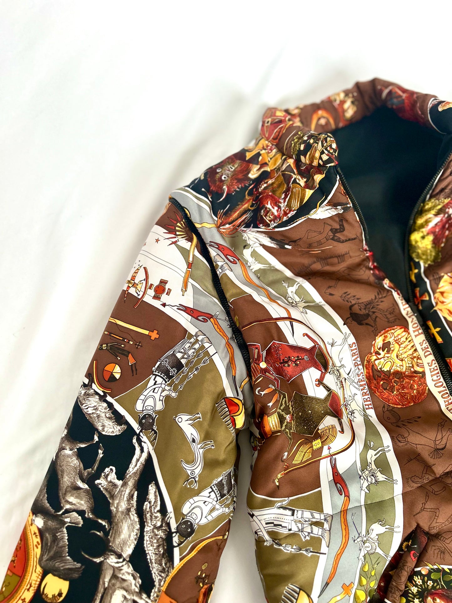 Archival Hermes Silk Detachable Sleeve Jacket Coat designed by Martin Margiela