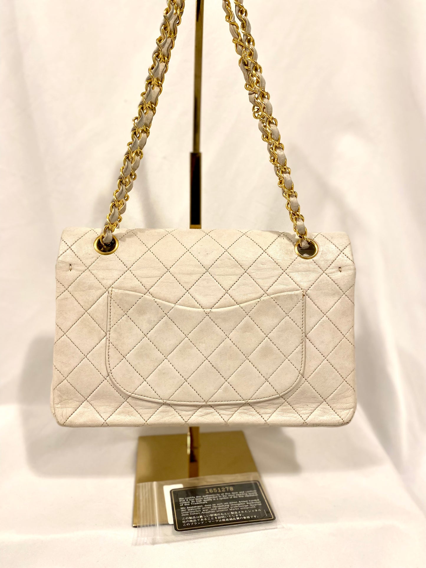 White Chanel Classic Flap Medium