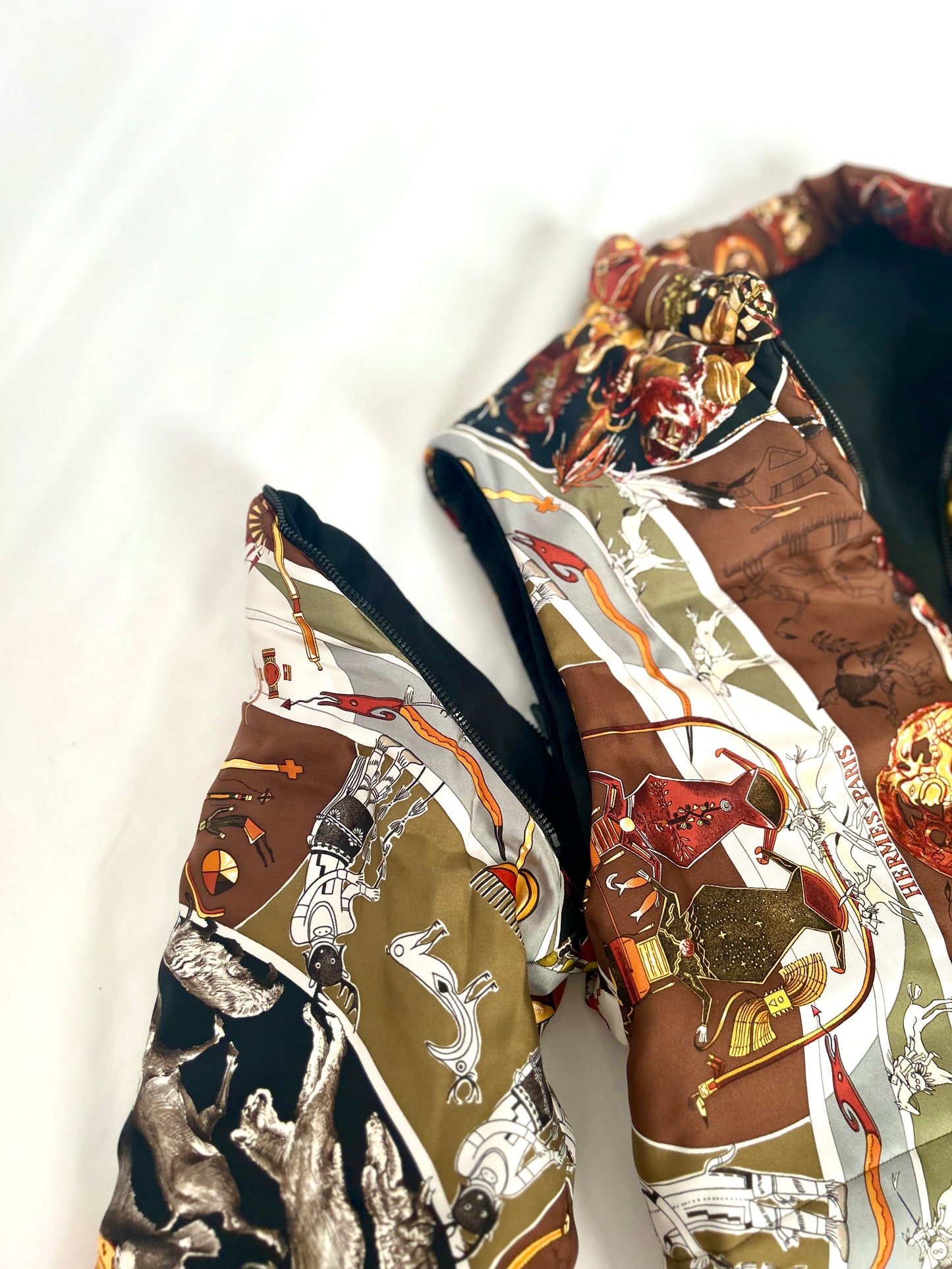 Archival Hermes Silk Detachable Sleeve Jacket Coat designed by Martin Margiela