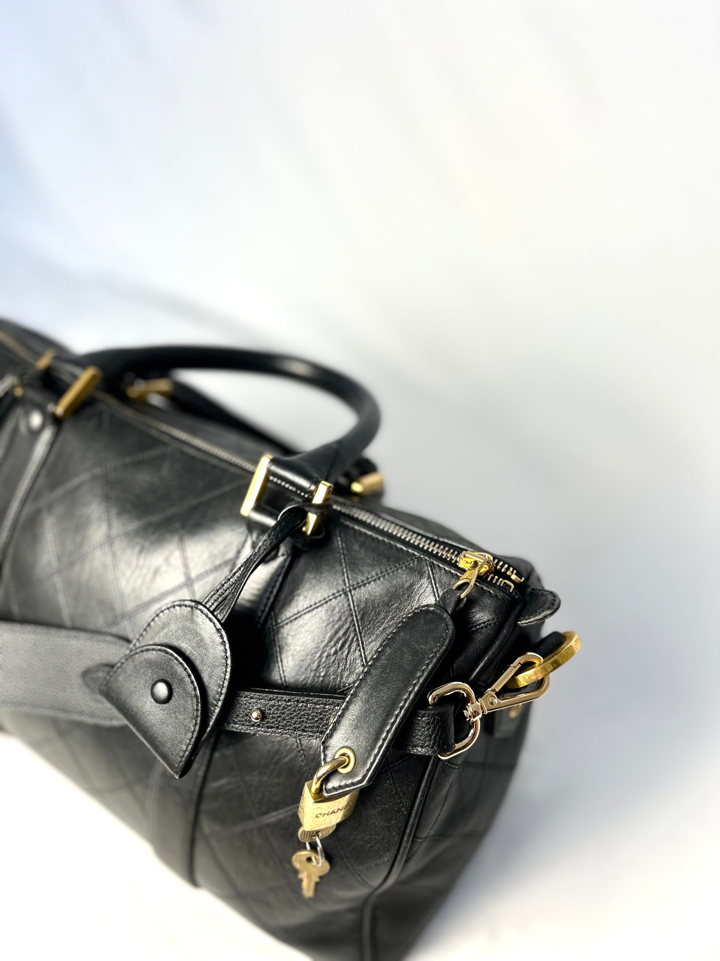 Chanel Mini Lambskin Boston Bag