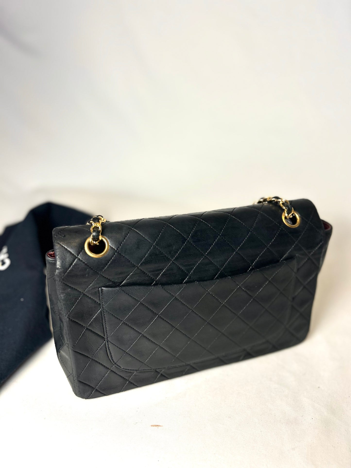 Authentic 1990s Chanel Single Lambskin Flap Bag