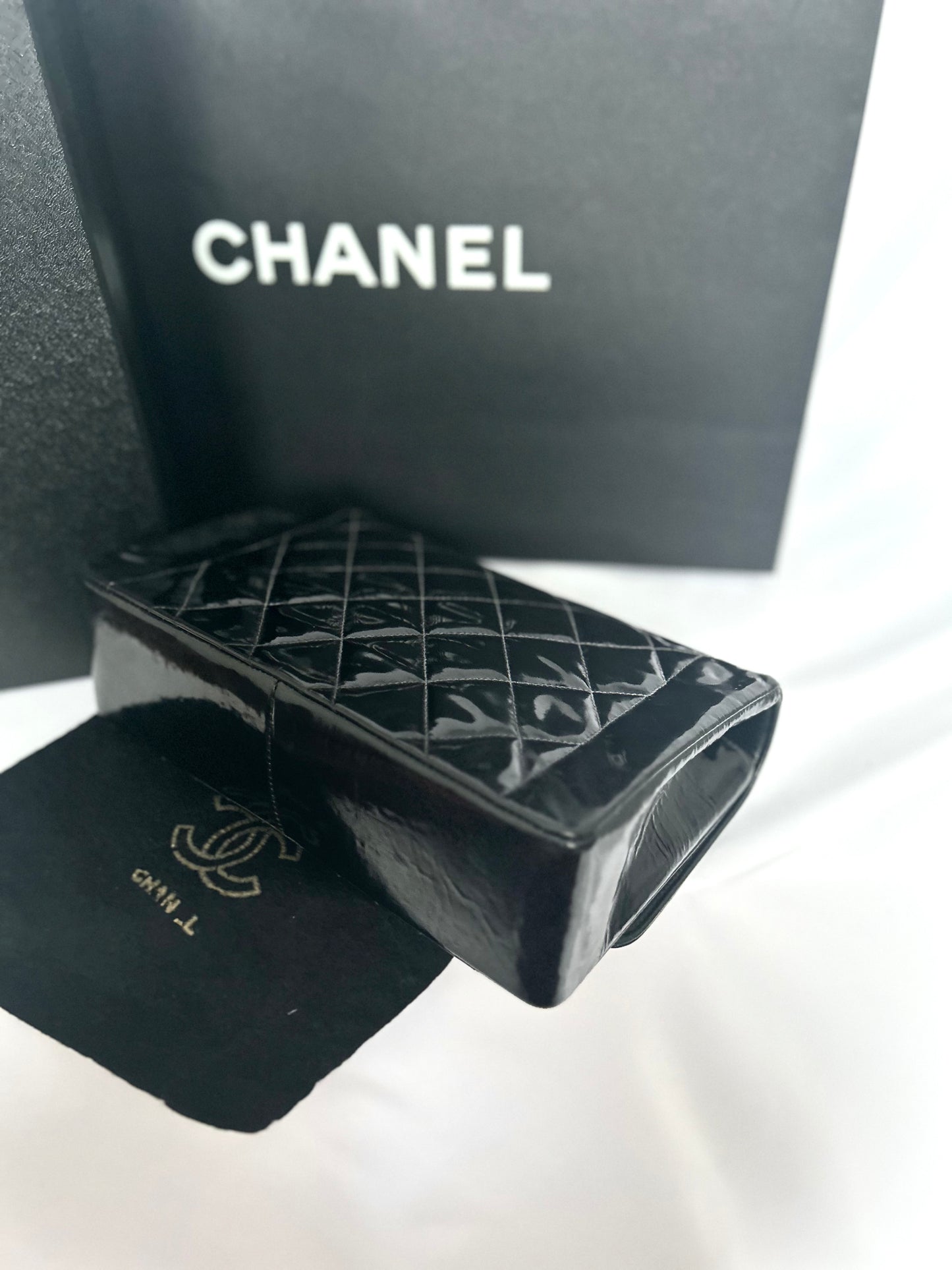 Authentic Chanel Patent Leather Diana Flap Bag