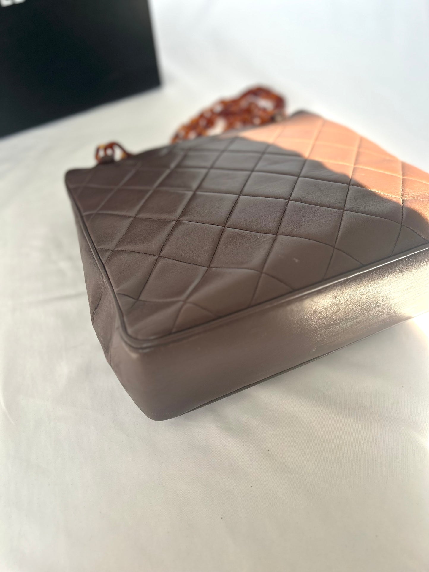 (Copy) 1986 Chanel Lambskin Tortoiseshell Chain Tote