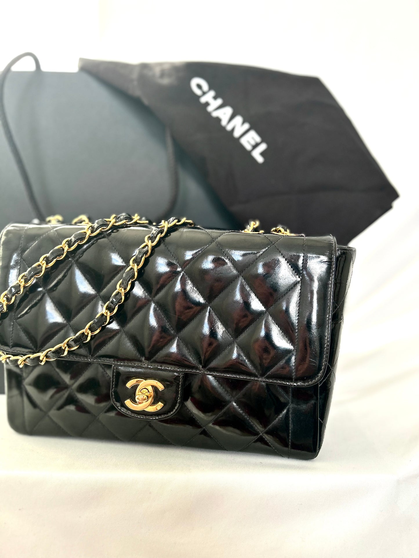 Chanel Patent Leather Single Flap Bag