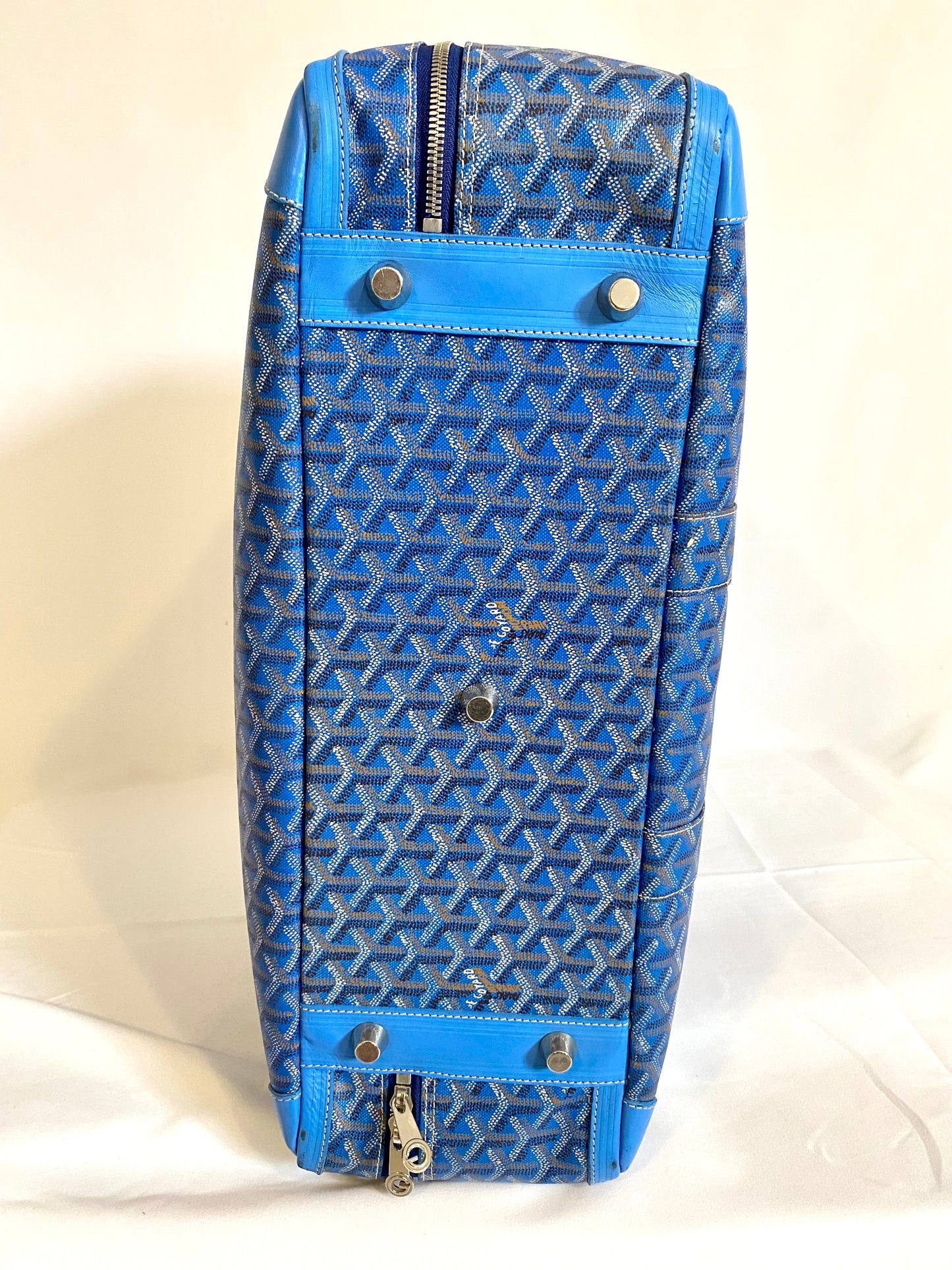 Goyard Blue Majordome Luggage Bag