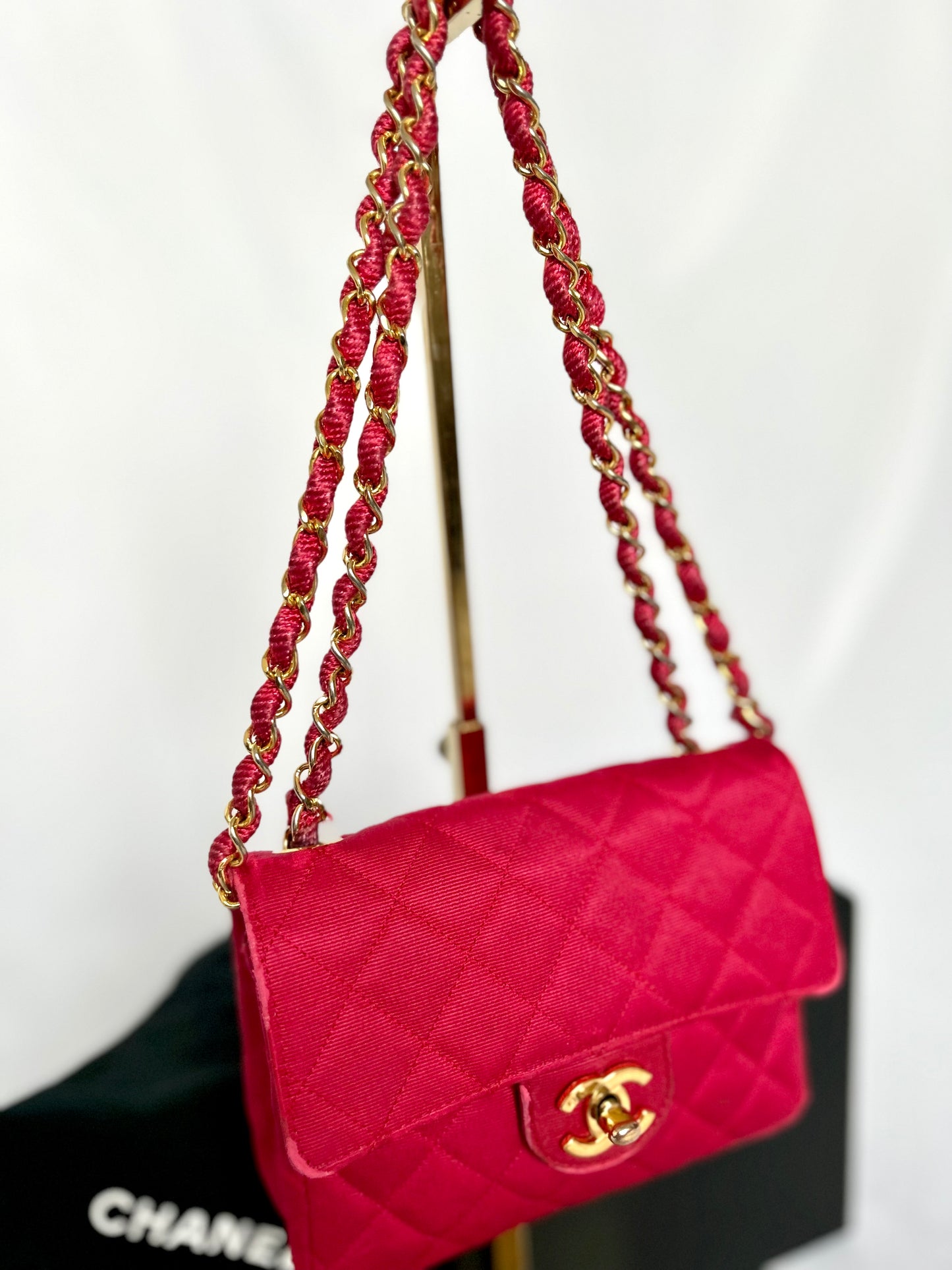 Pink Chanel Mini Square Flap Bag