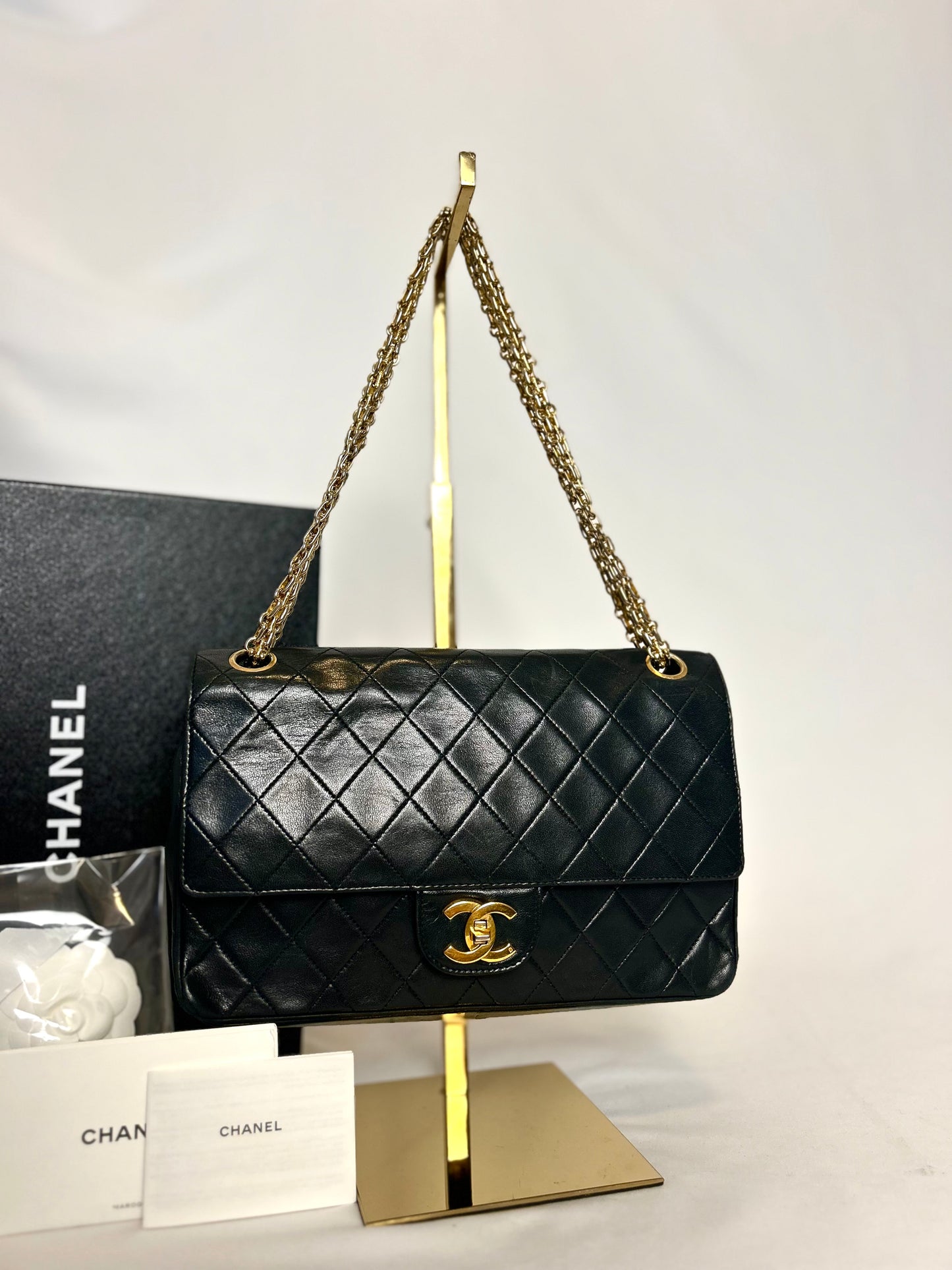 Authentic Medium Chanel Lambskin Classic Flap