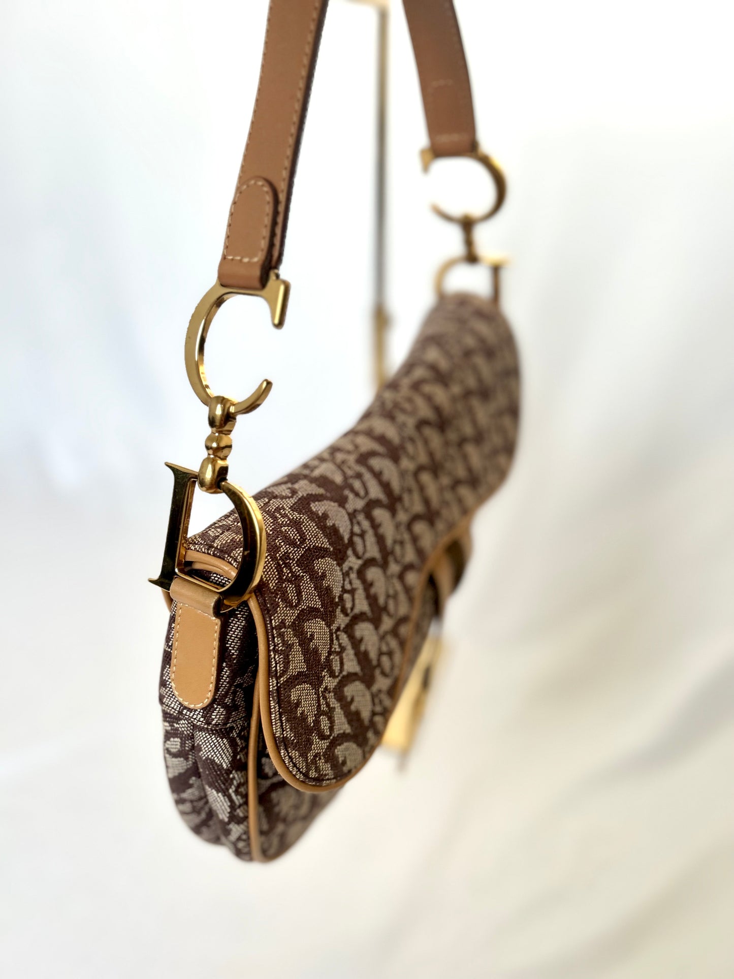 Dior Brown Oblique Monogram Saddle Bag