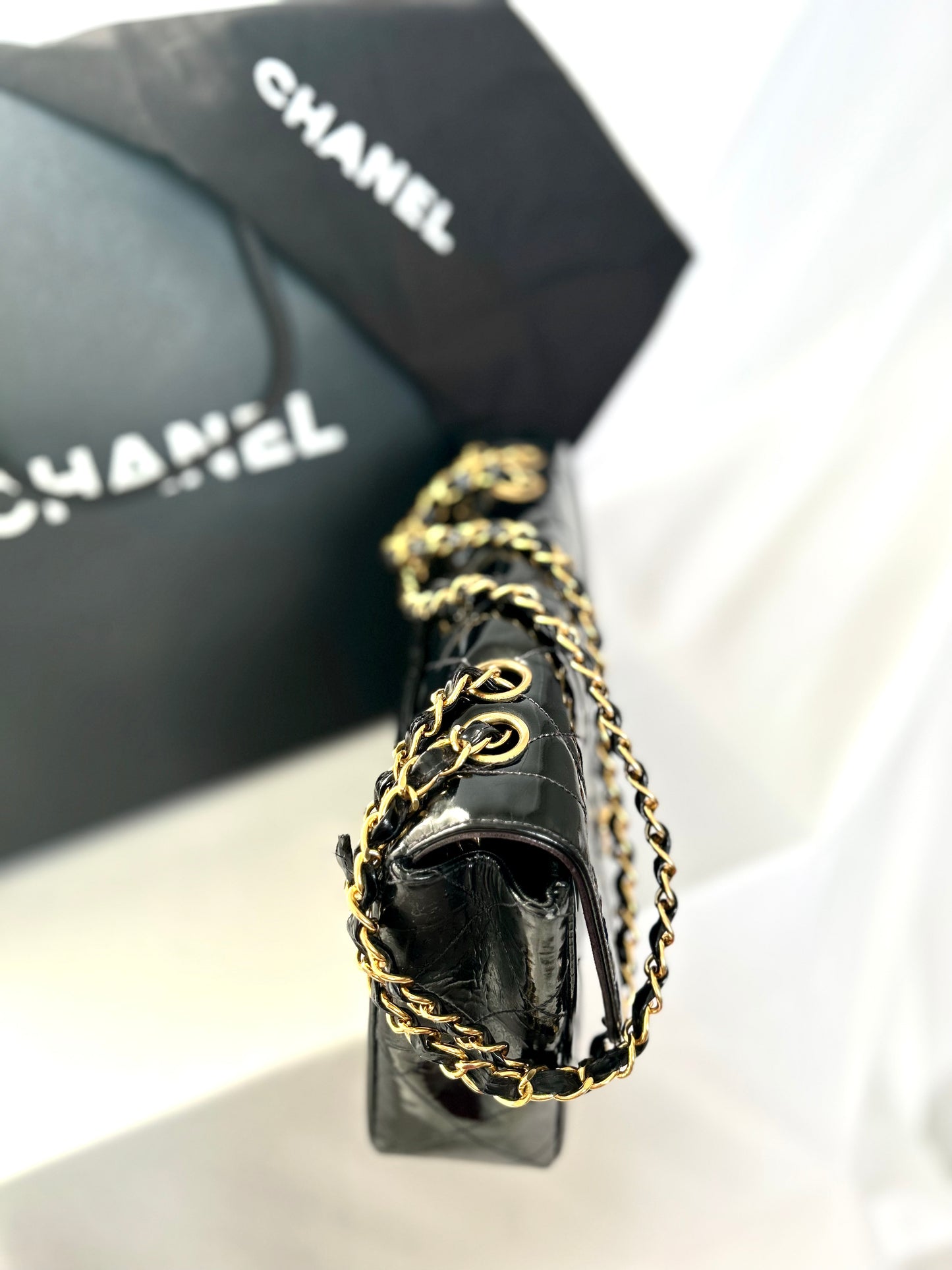 Chanel Patent Leather Single Flap Bag