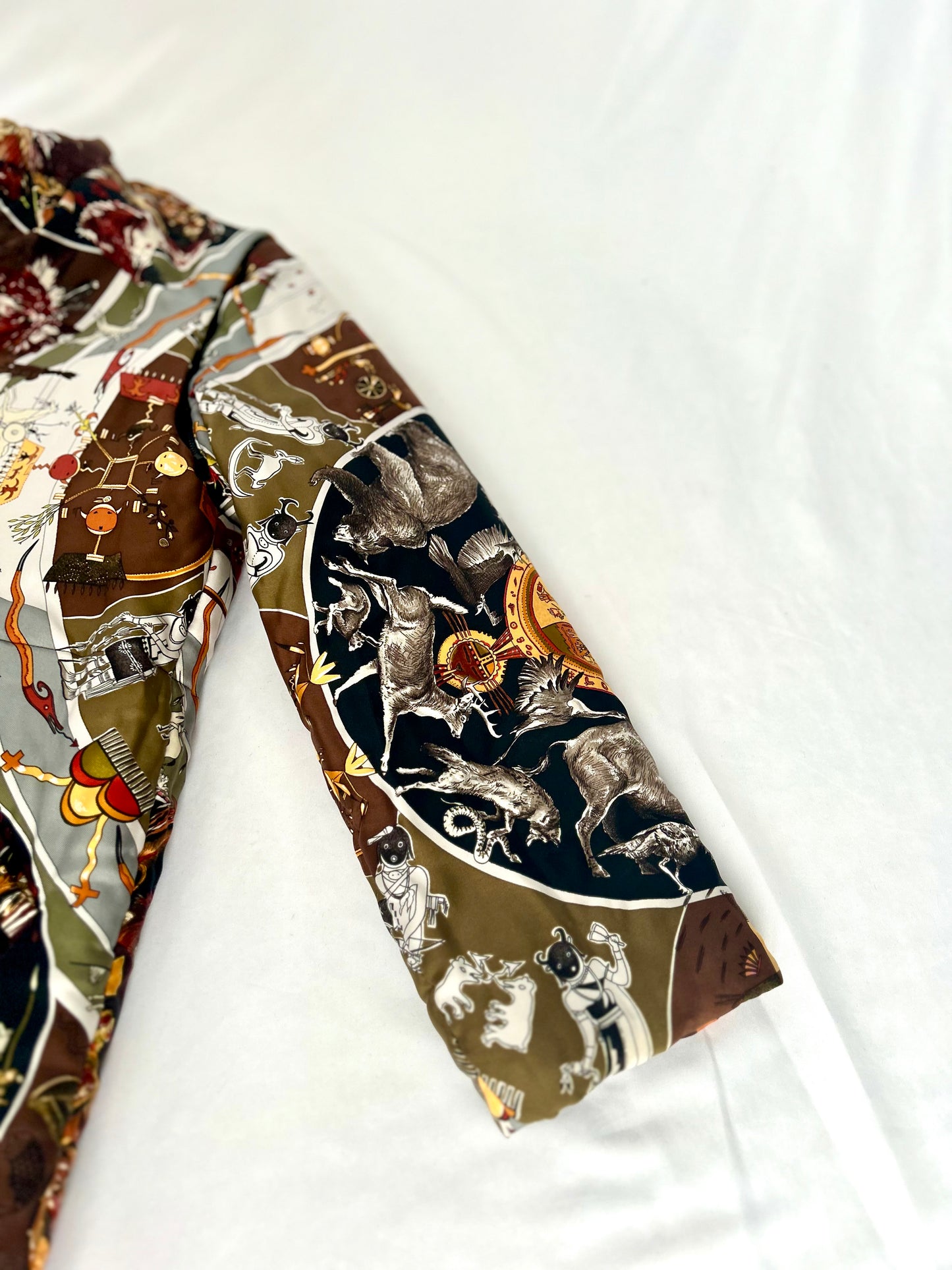 Archival Hermes Silk Detachable Sleeve Jacket Coat designed by Martin Margiela