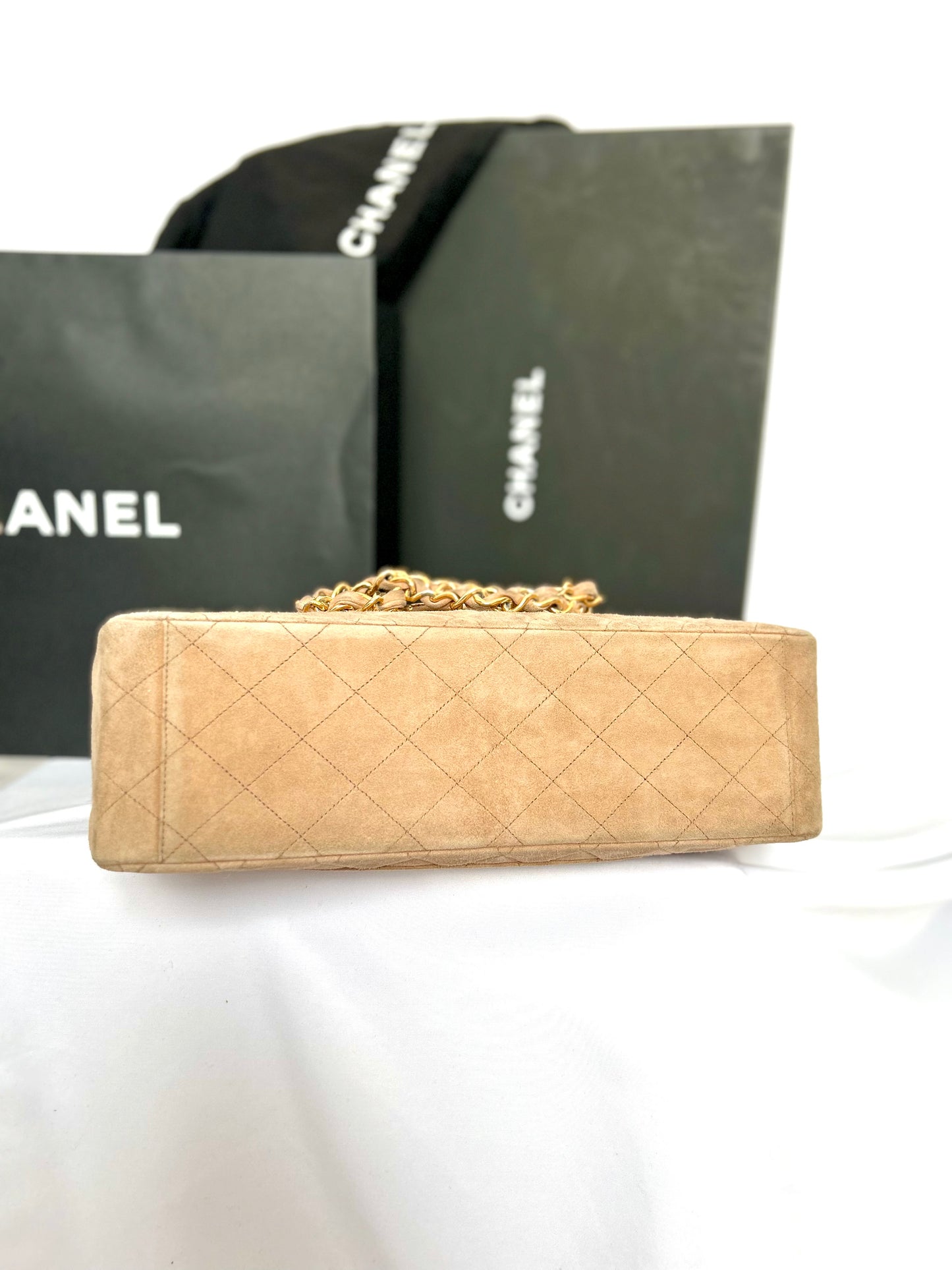 Chanel Brown Suede Maxi Flap Bag
