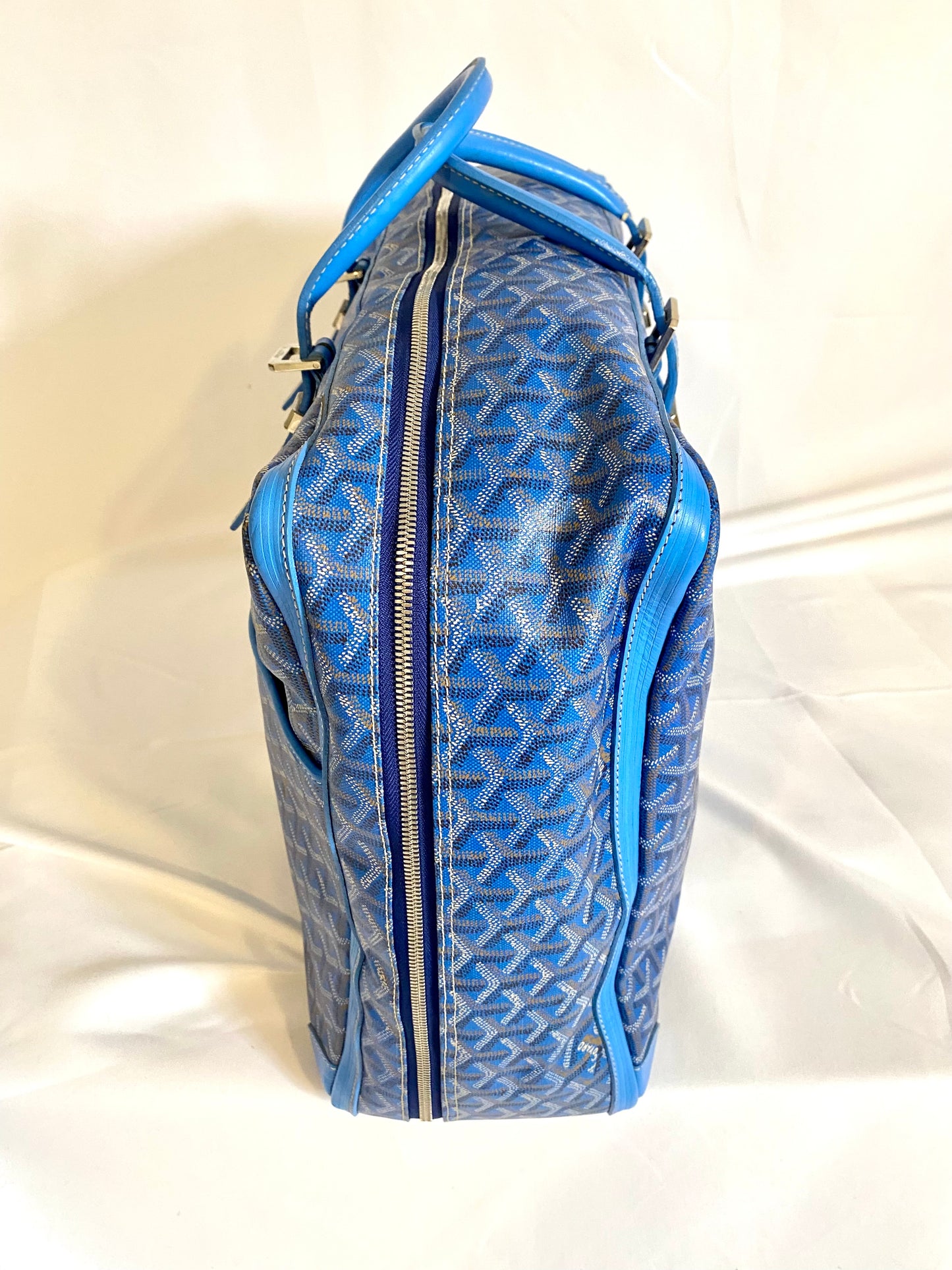 Goyard Blue Majordome Luggage Bag