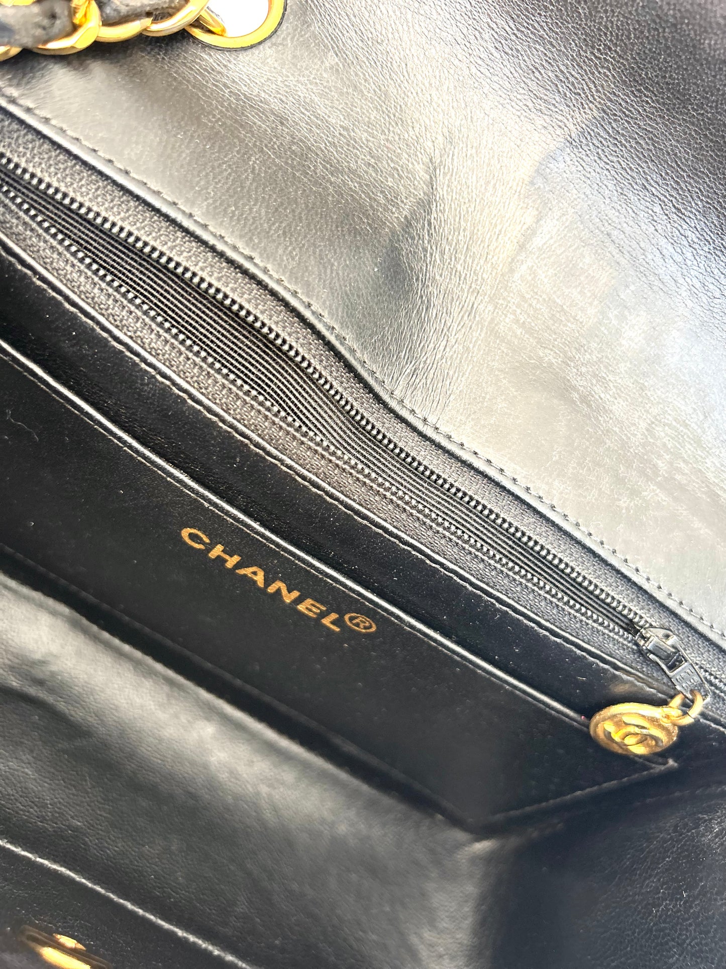 Authentic Chanel Patent Leather Small Diana Flap Bag