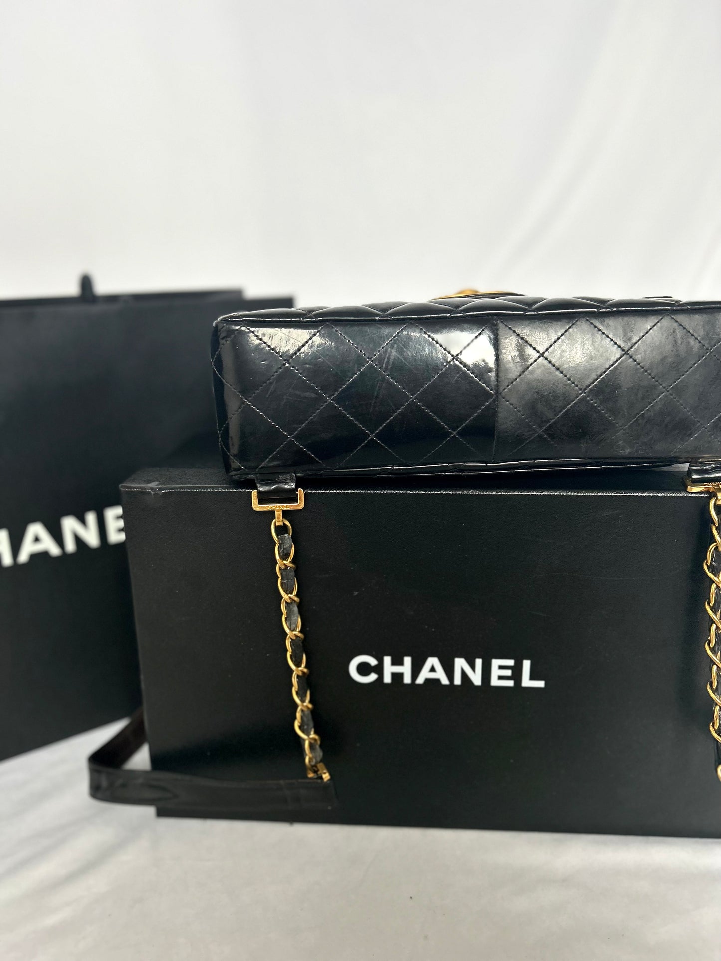 Chanel Patent Leather Jumbo CC Backpack