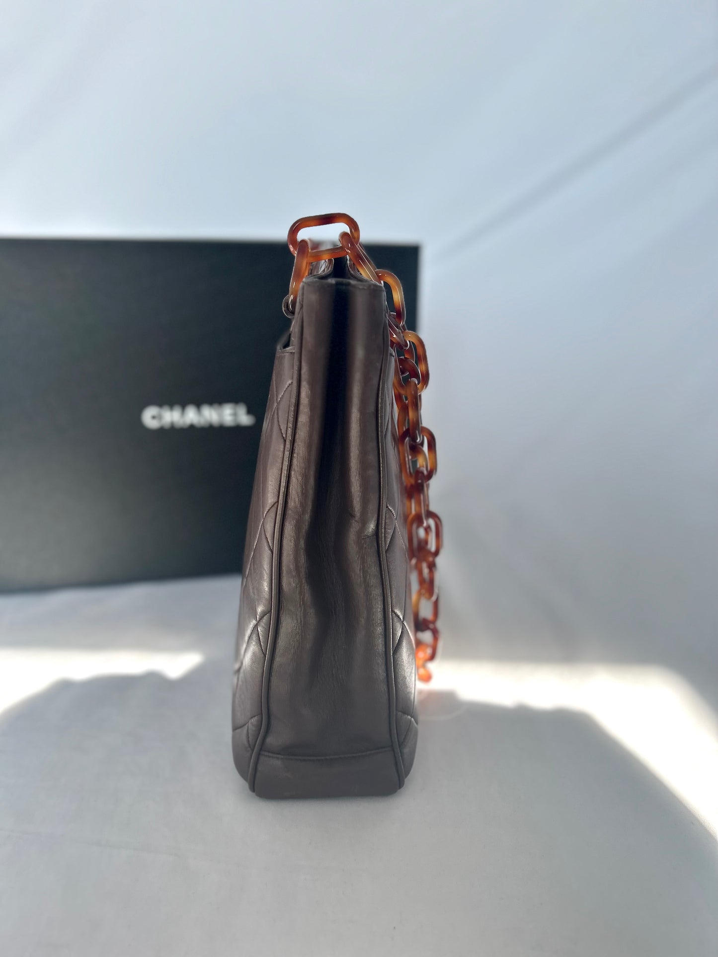 (Copy) 1986 Chanel Lambskin Tortoiseshell Chain Tote