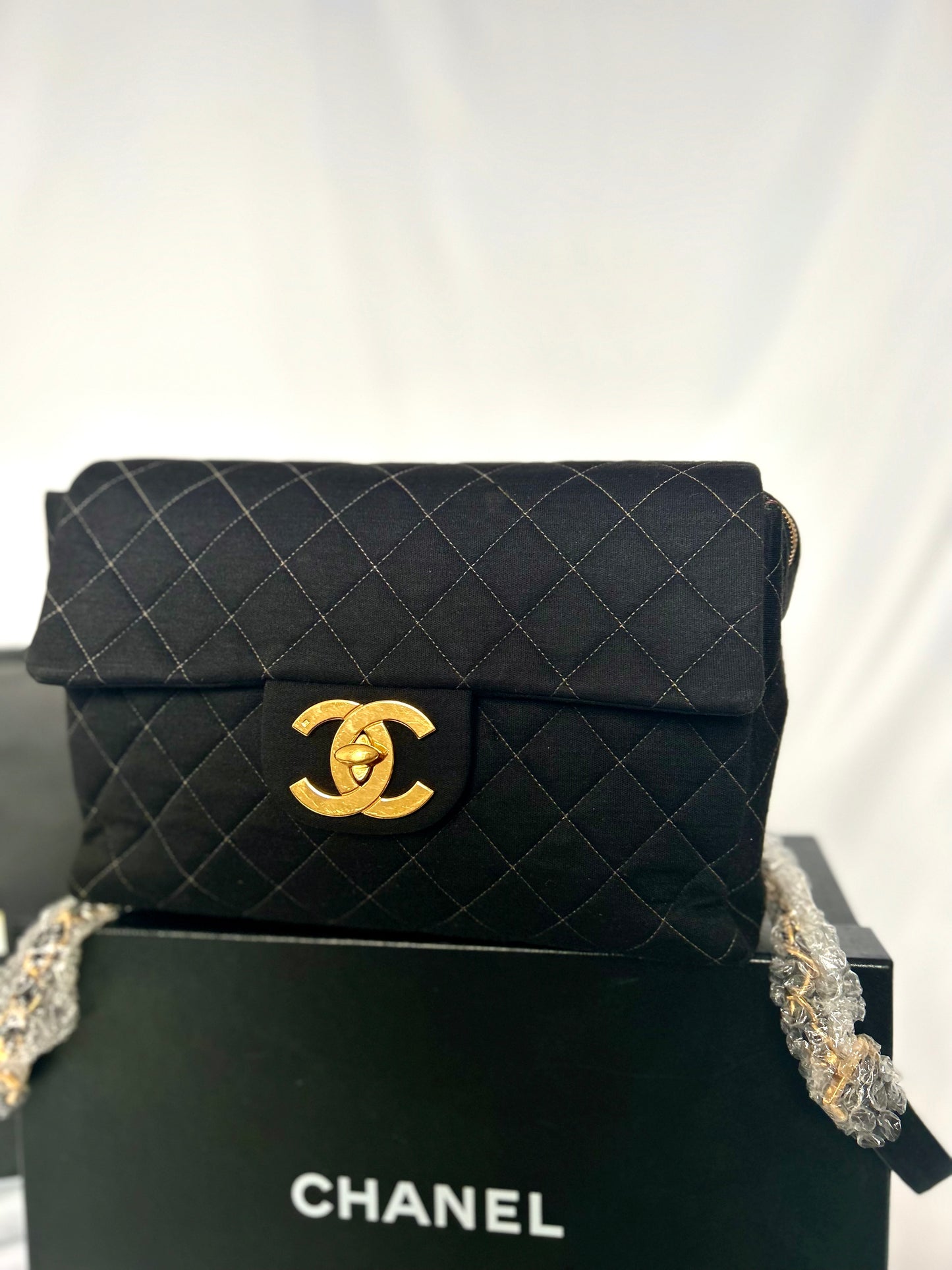 Chanel Black Jersey Backpack