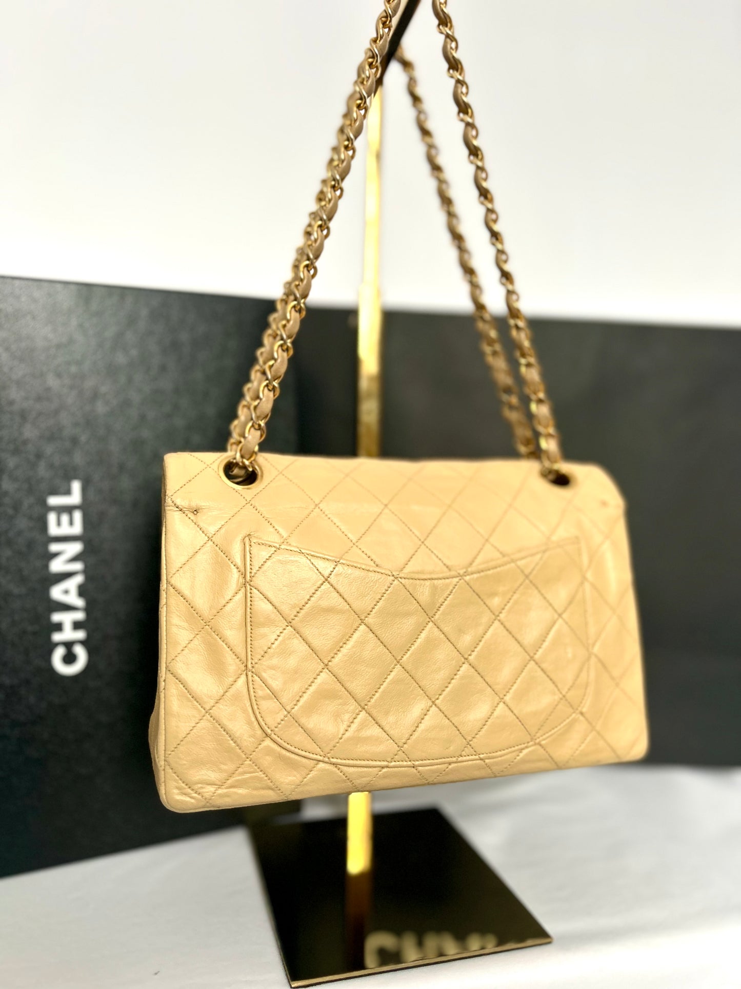Chanel Beige Lambskin Medium Classic Flap 2/2 Payments