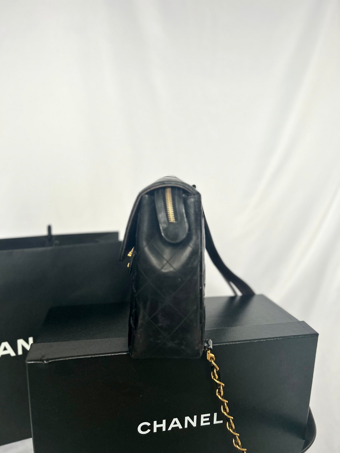 Chanel Patent Leather Jumbo CC Backpack