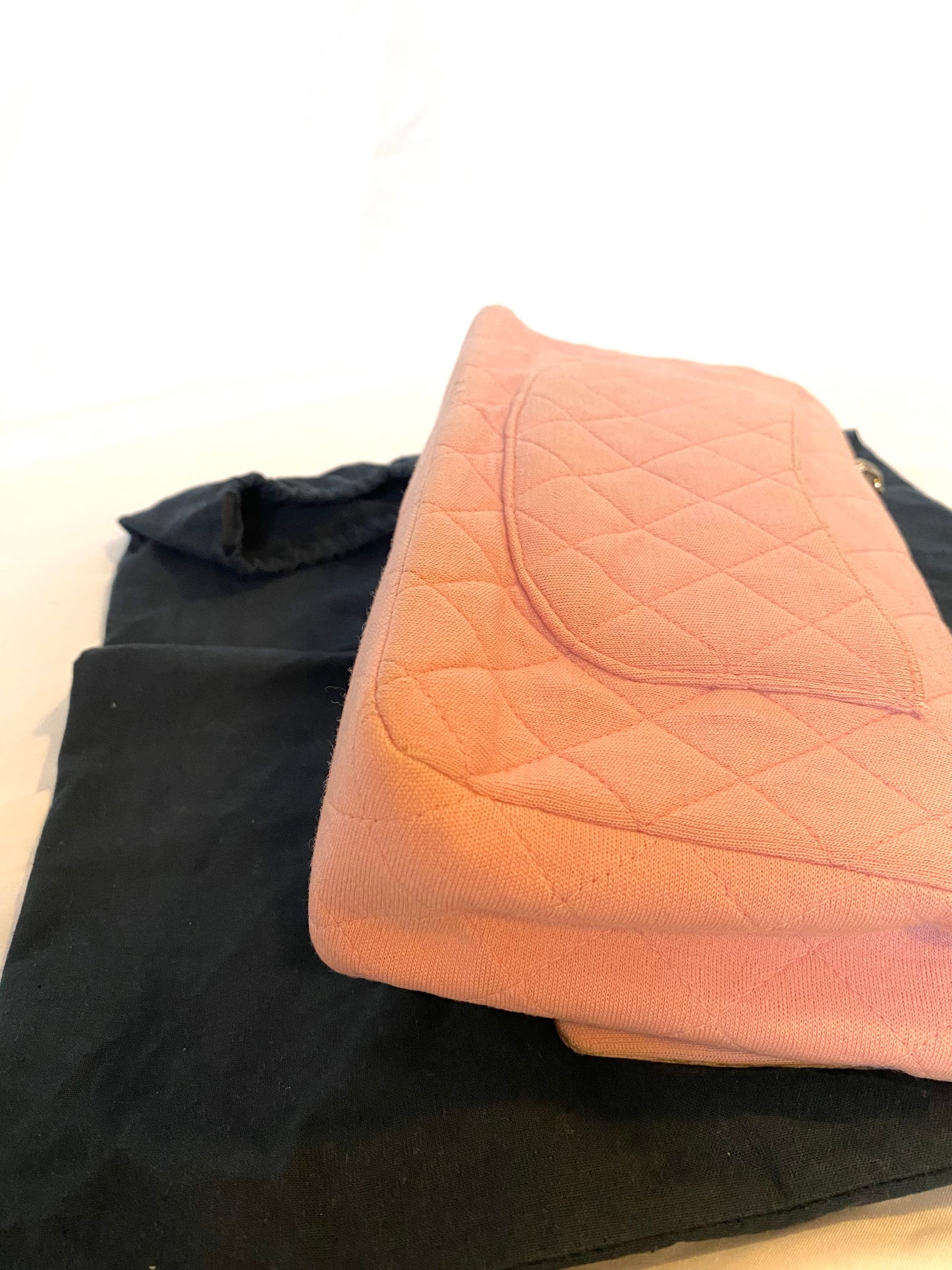 Pink Chanel Jersey Classic Flap