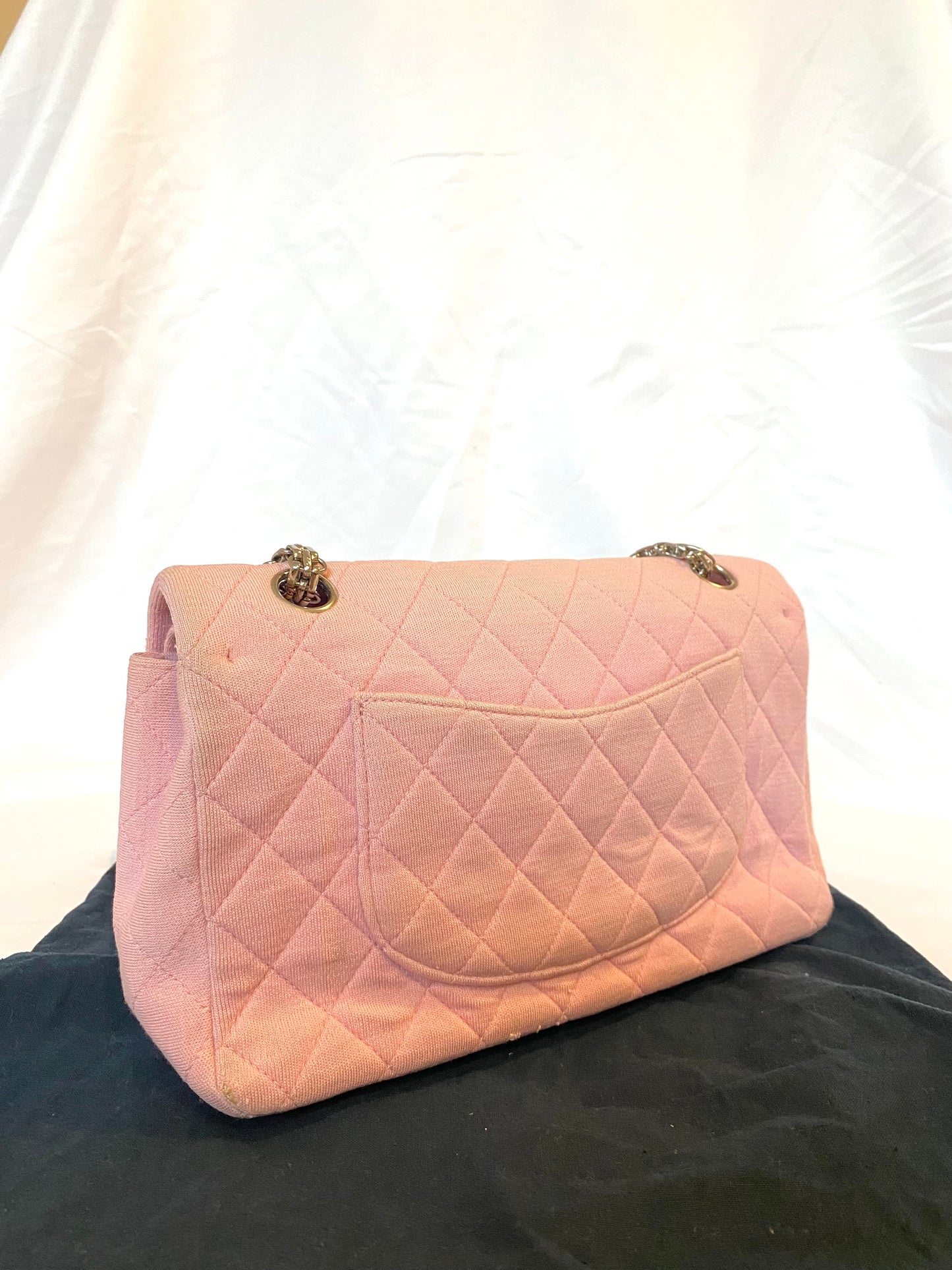 Pink Chanel Jersey Classic Flap