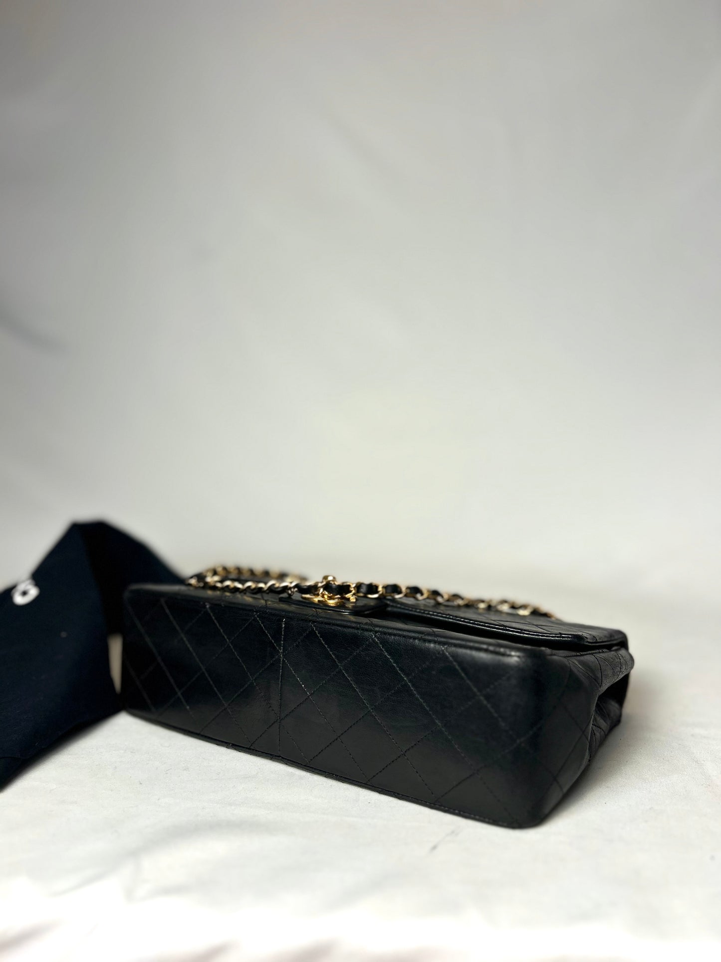 Authentic 1990s Chanel Single Lambskin Flap Bag
