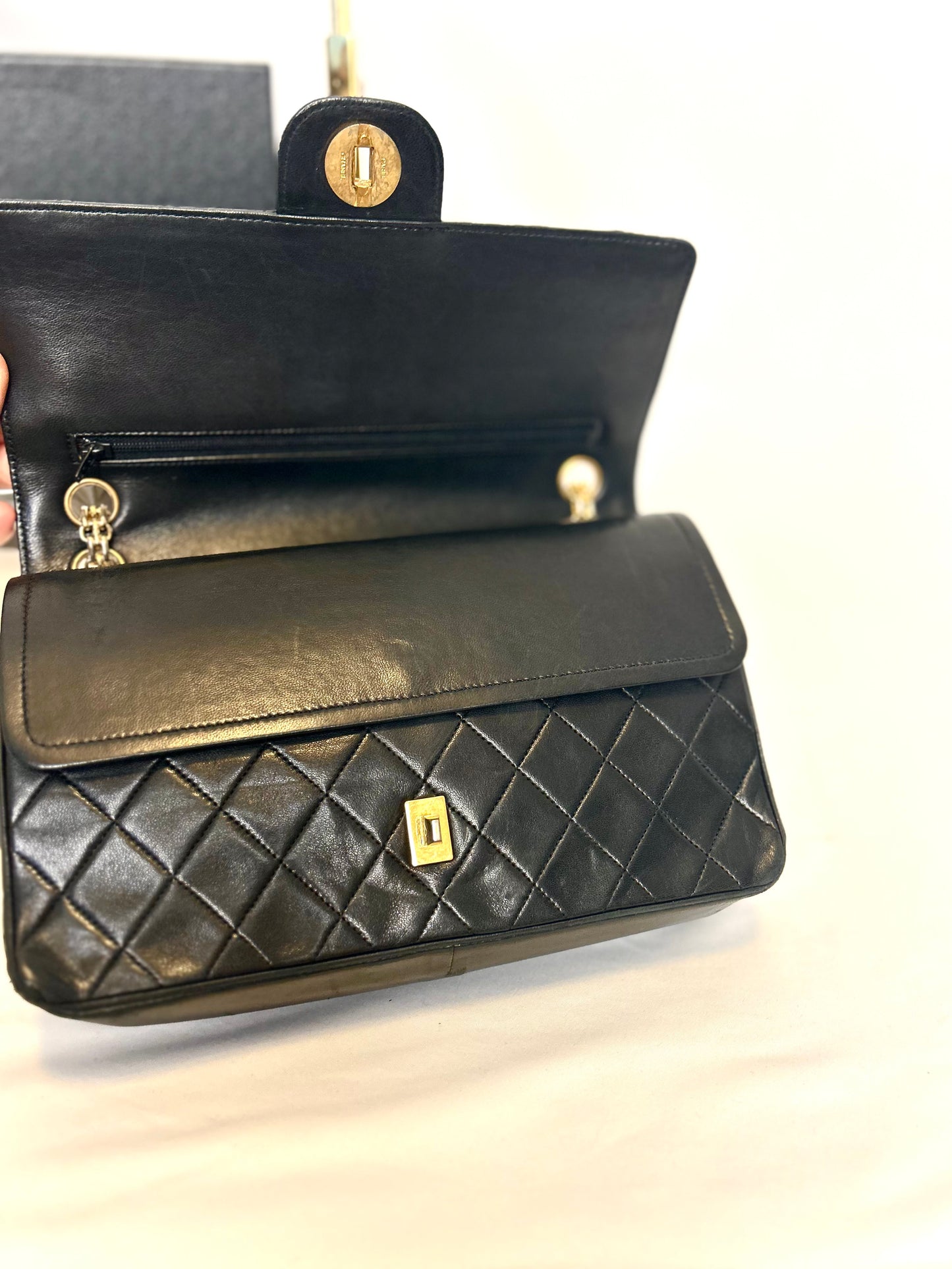 Authentic Medium Chanel Lambskin Classic Flap