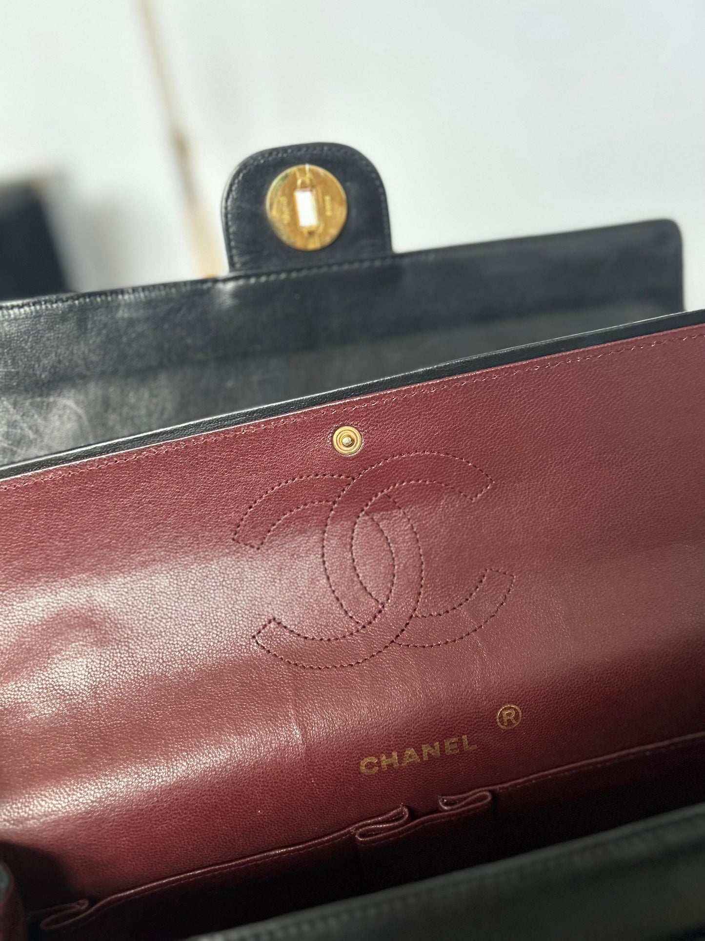 Black Vintage Chanel Lambskin Medium Classic Flap