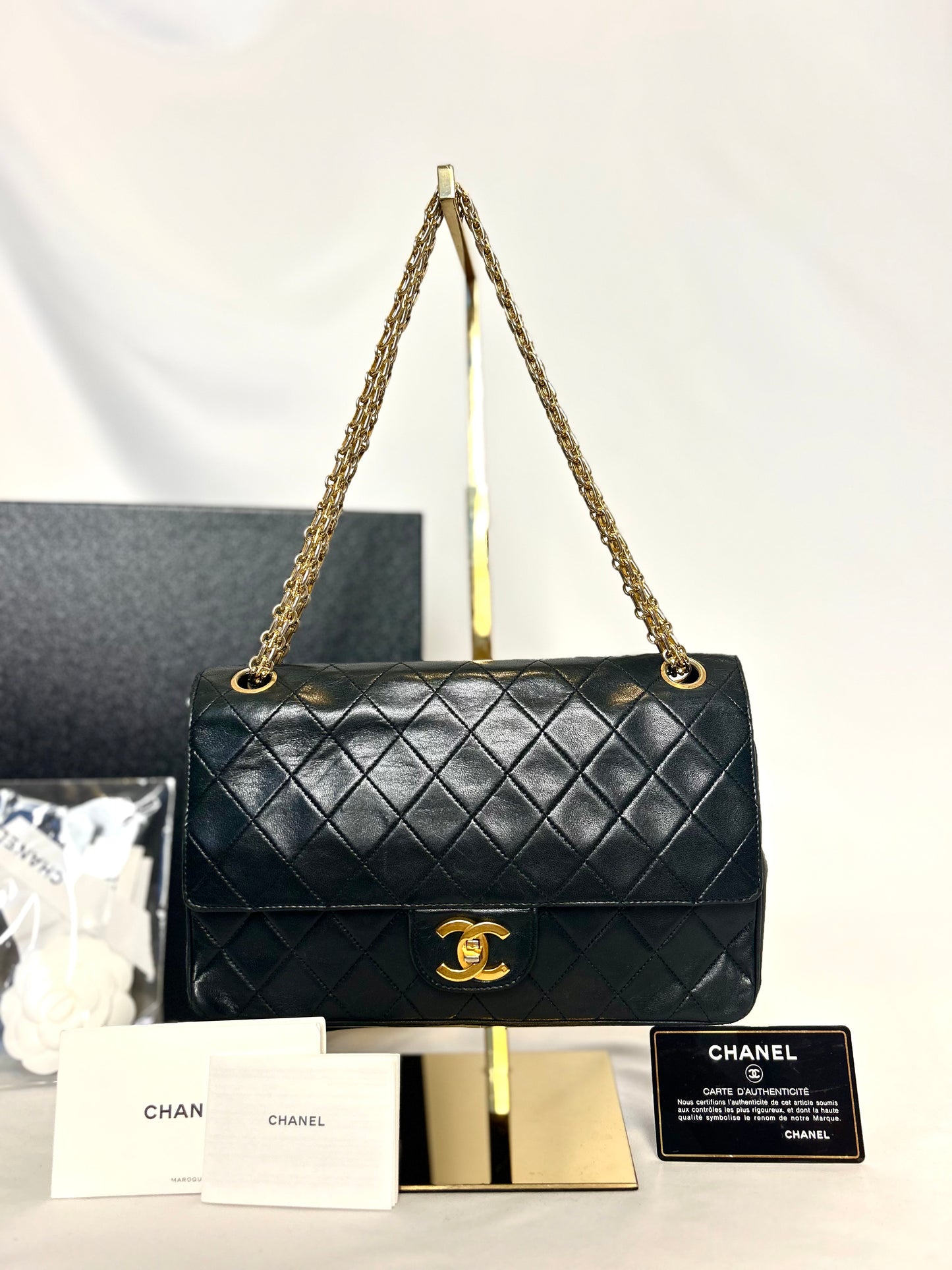 Authentic Medium Chanel Lambskin Classic Flap