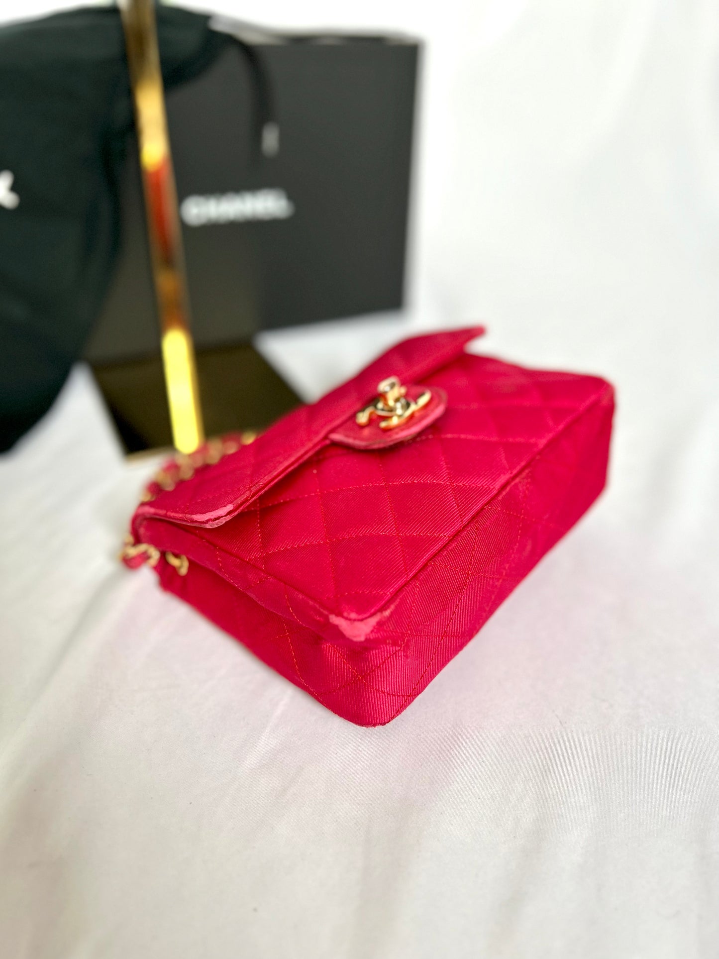 Pink Chanel Mini Square Flap Bag