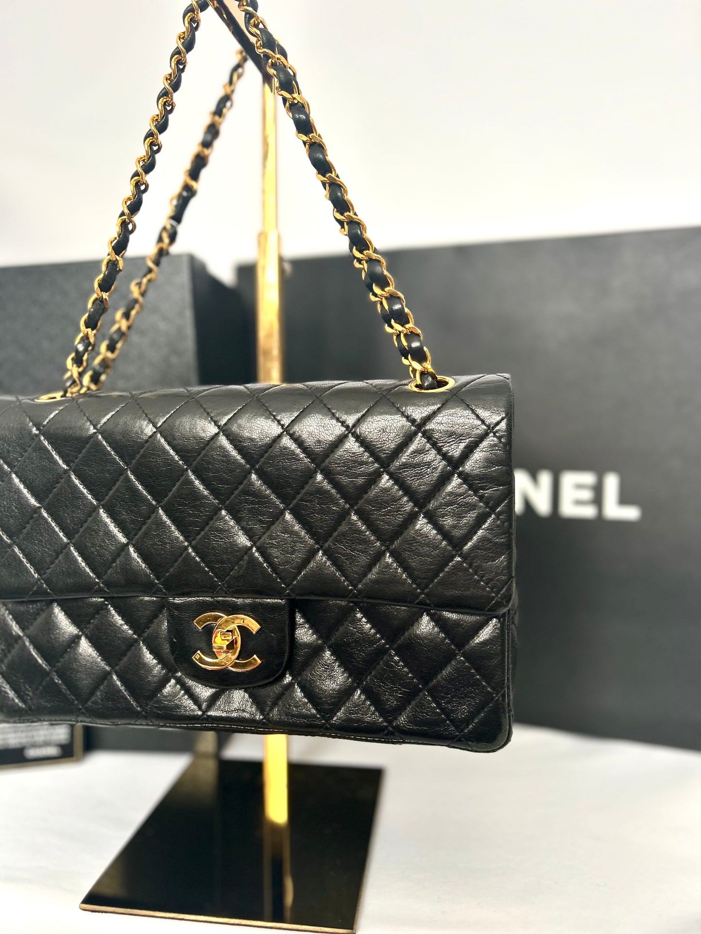 Chanel Black Lambskin Classic Flap