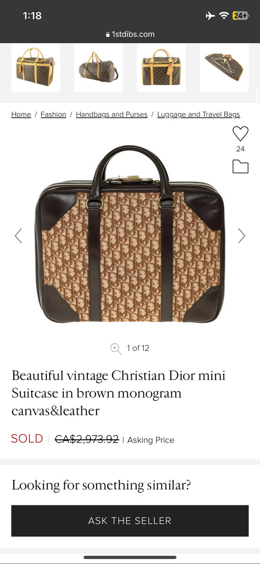 Christian Dior Vintage Boston Bag Denim Mini at 1stDibs
