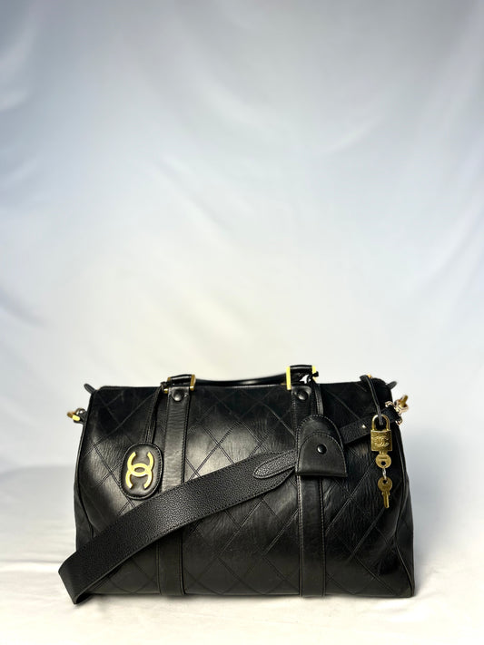 Chanel Mini Lambskin Boston Bag