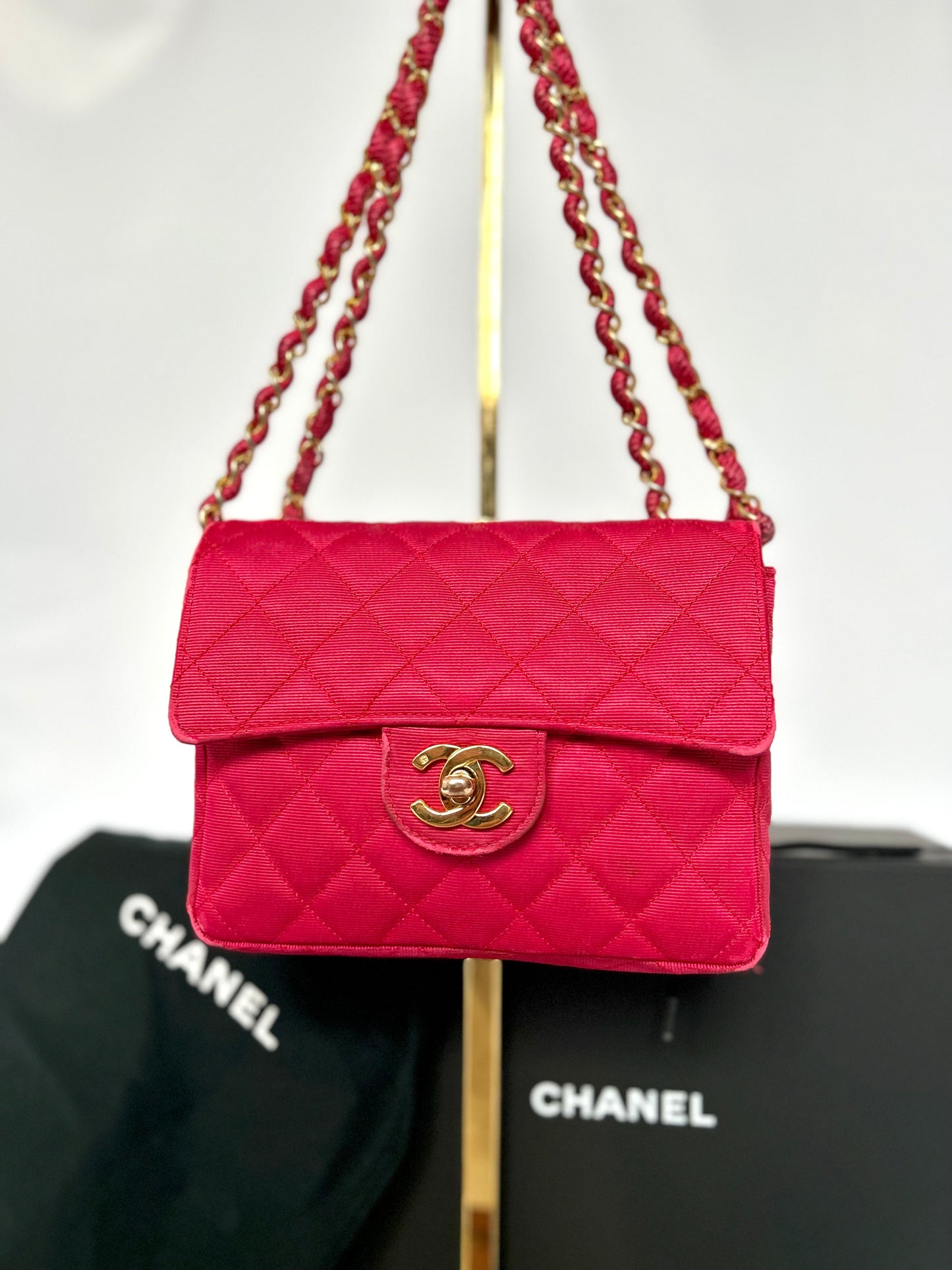 Pink Chanel Mini Square Flap Bag