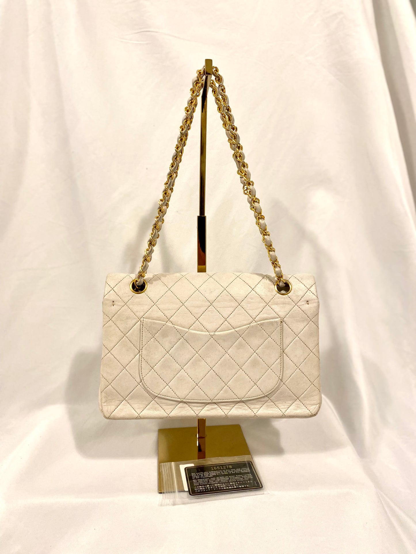 White Chanel Classic Flap Medium