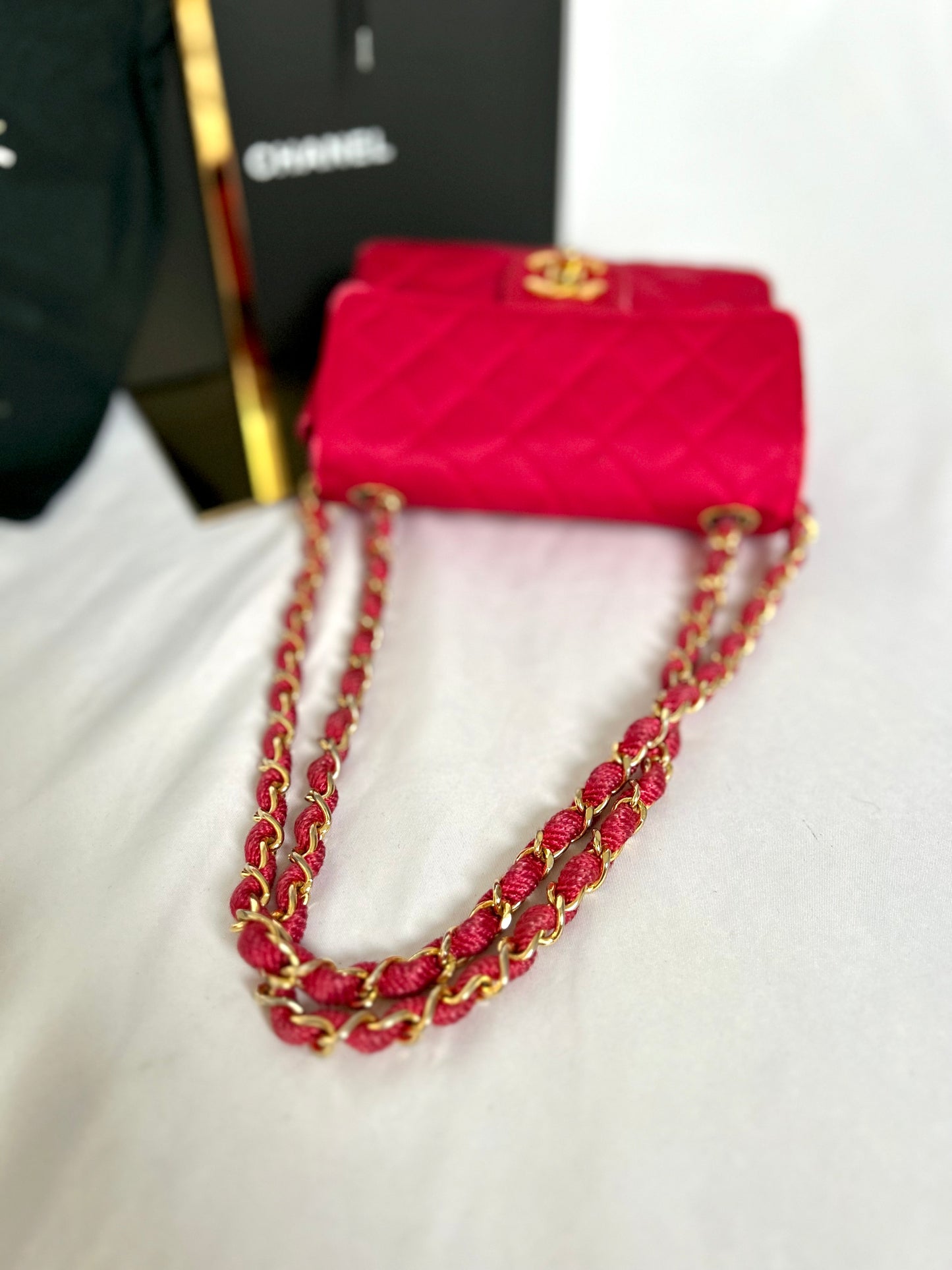 Pink Chanel Mini Square Flap Bag