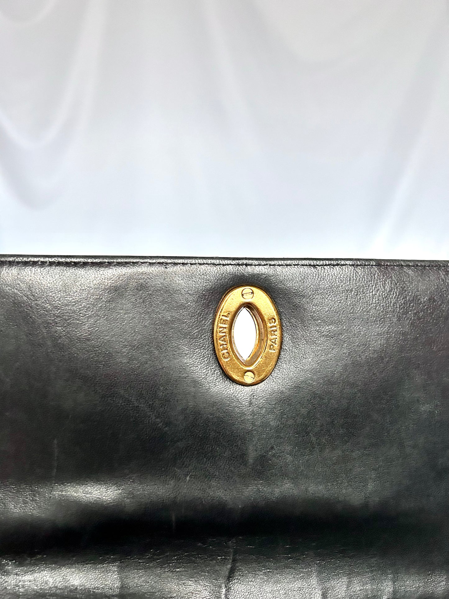 Gorgeous Vintage Black Patent Leather Square Bag