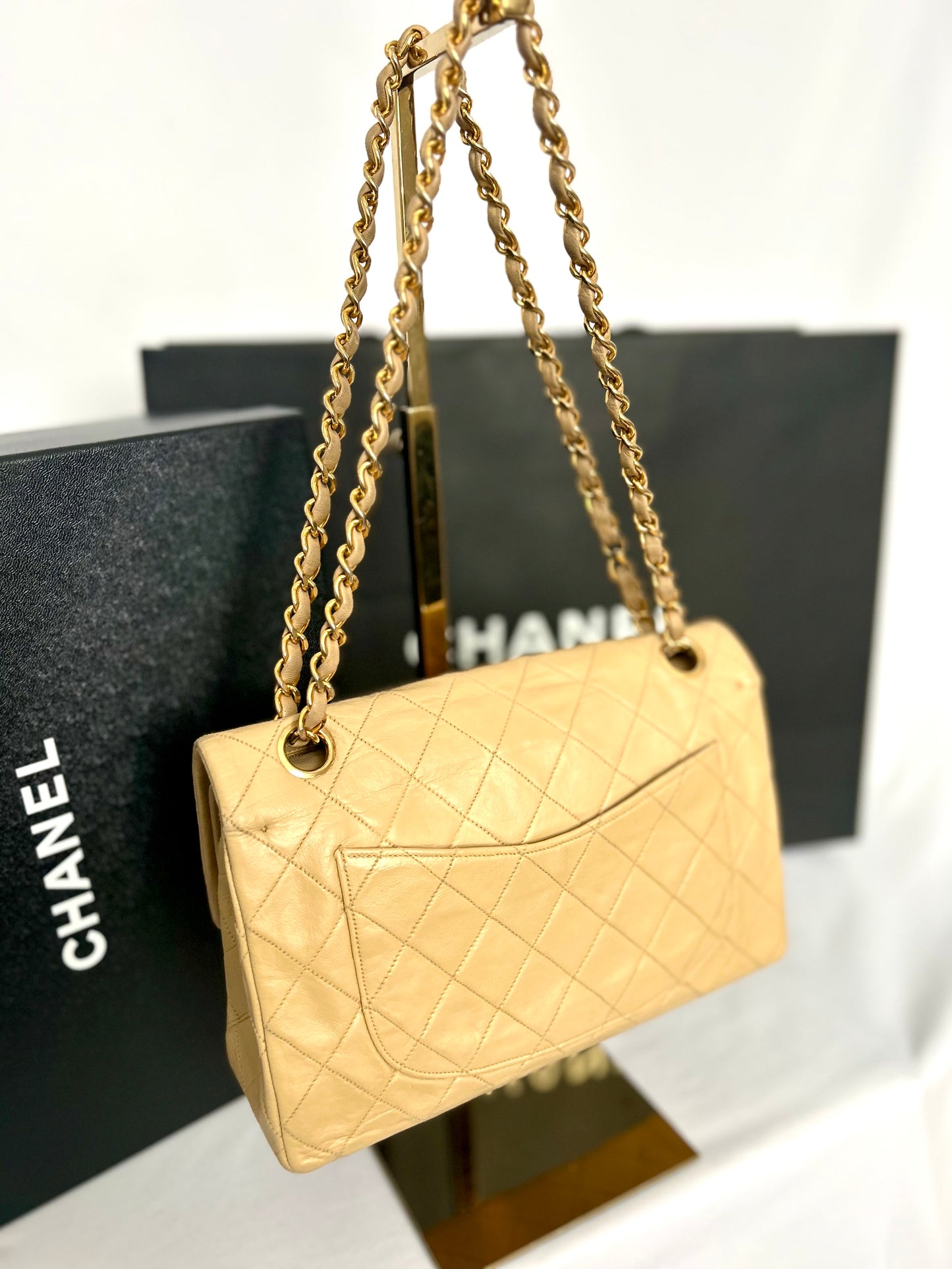 Chanel Beige Lambskin Medium Classic Flap 2/2 Payments