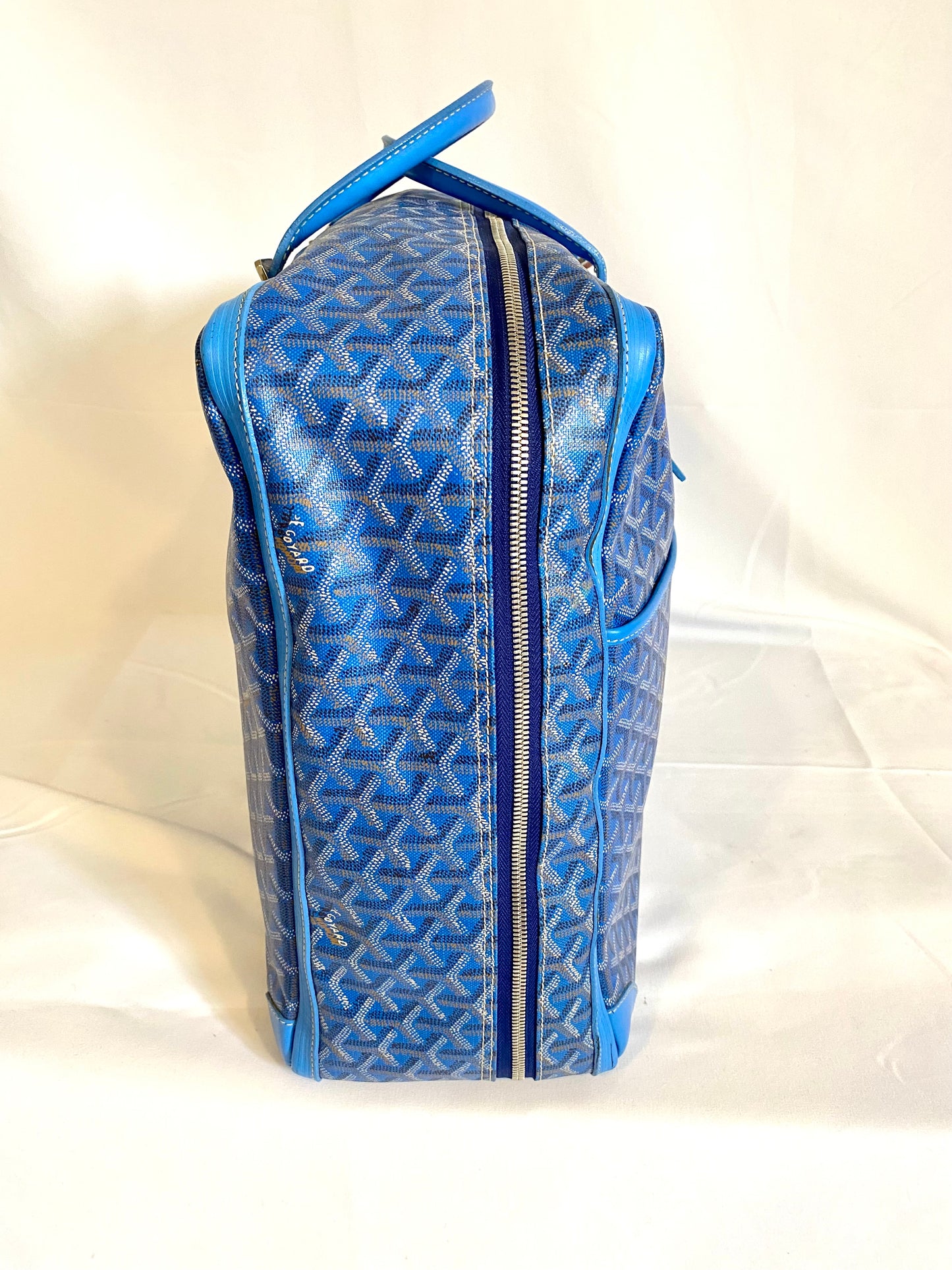 Goyard Blue Majordome Luggage Bag