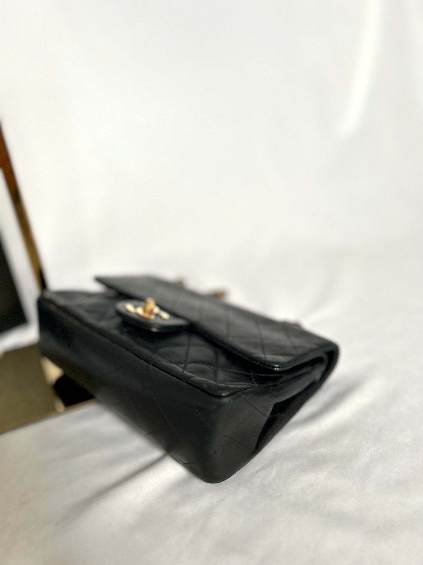 Black Small Vintage Lambskin Chanel Classic Flap