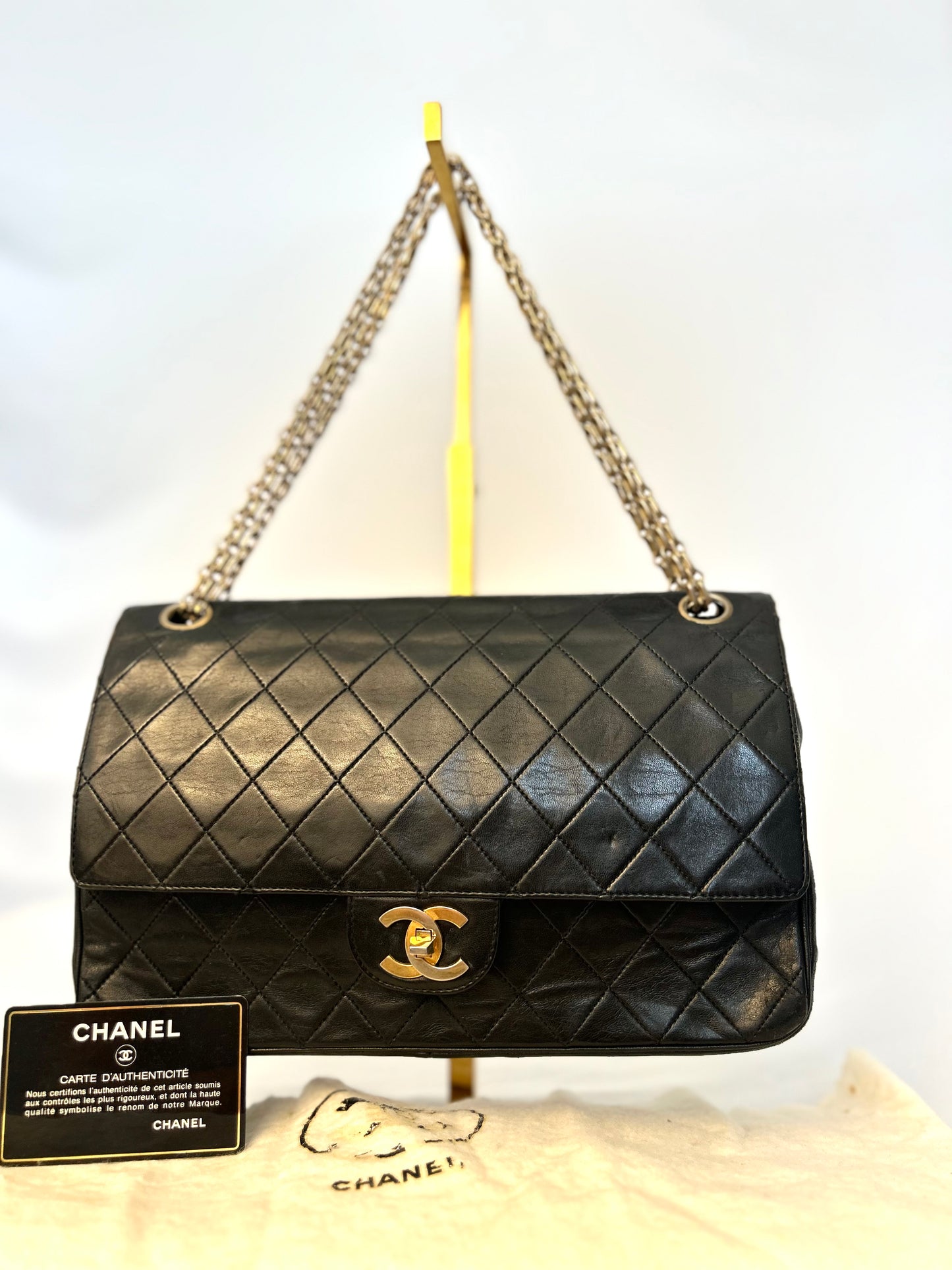 Authentic Chanel Medium Lambskin Classic Flap Bag