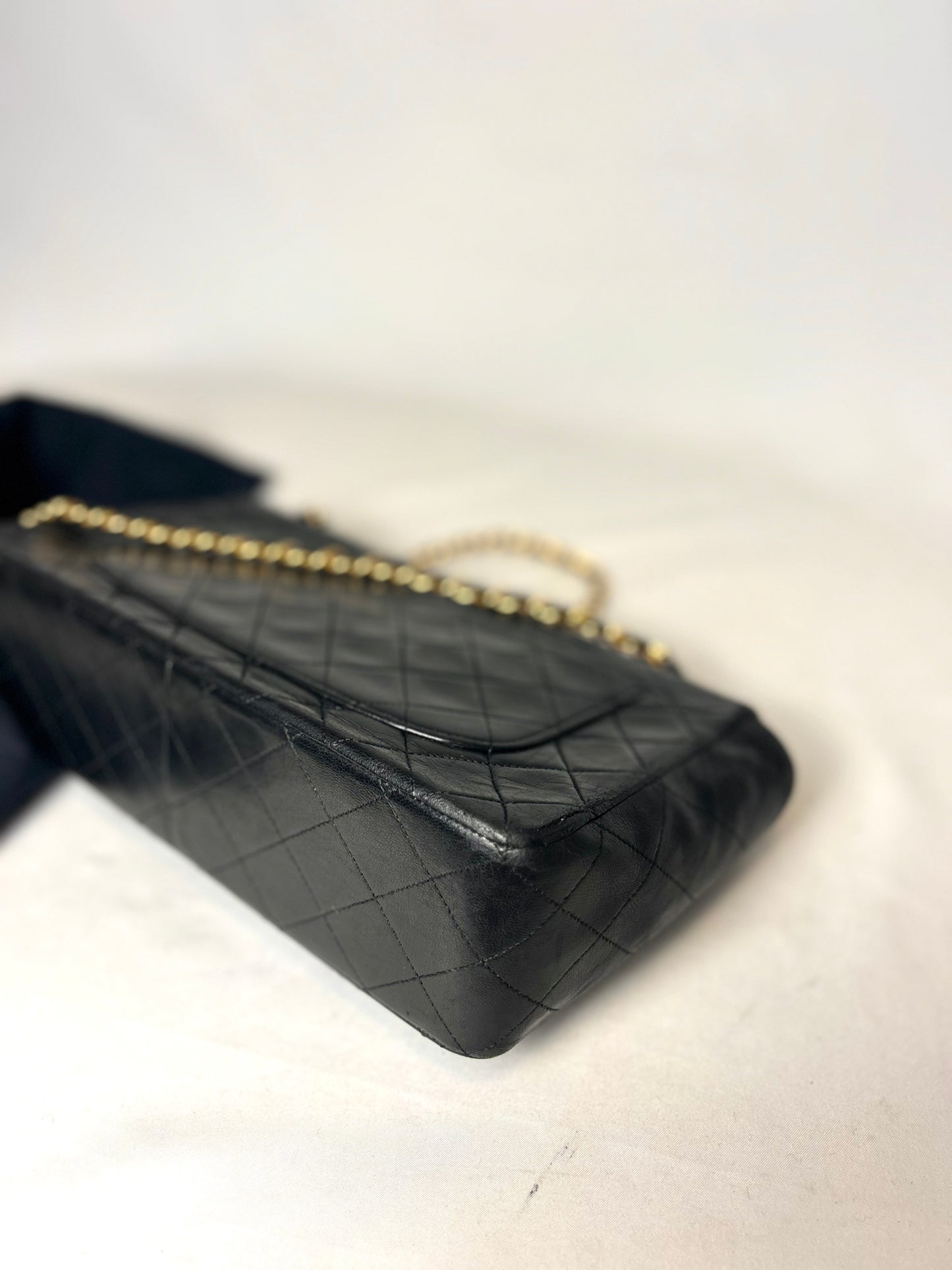 Authentic 1990s Chanel Single Lambskin Flap Bag